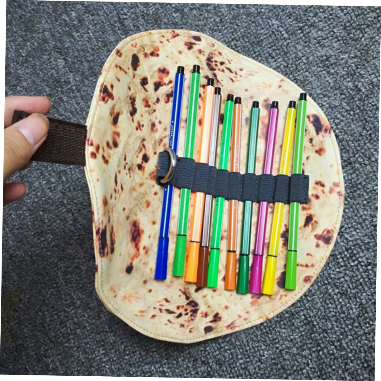 TEHAUX 10pièces De Crayon Tortilla Roll up Trousse De Rangement Rigolote pour Stylos Et Crayons à Pinceaux Toile pour Étudiants