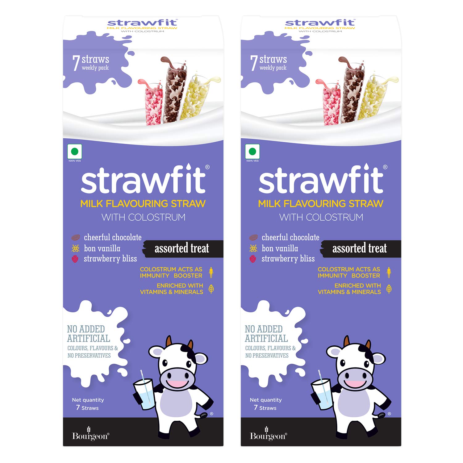 Strawfit Assorted Pack Flavoring Straws with Colostrum for Immunity | New Way of Drinking Milk | Yummy, Nutritious and Healthy Choice | India's 1st Milk Flavored Straw - (Combo Pack of 2-14 straws)-image-31