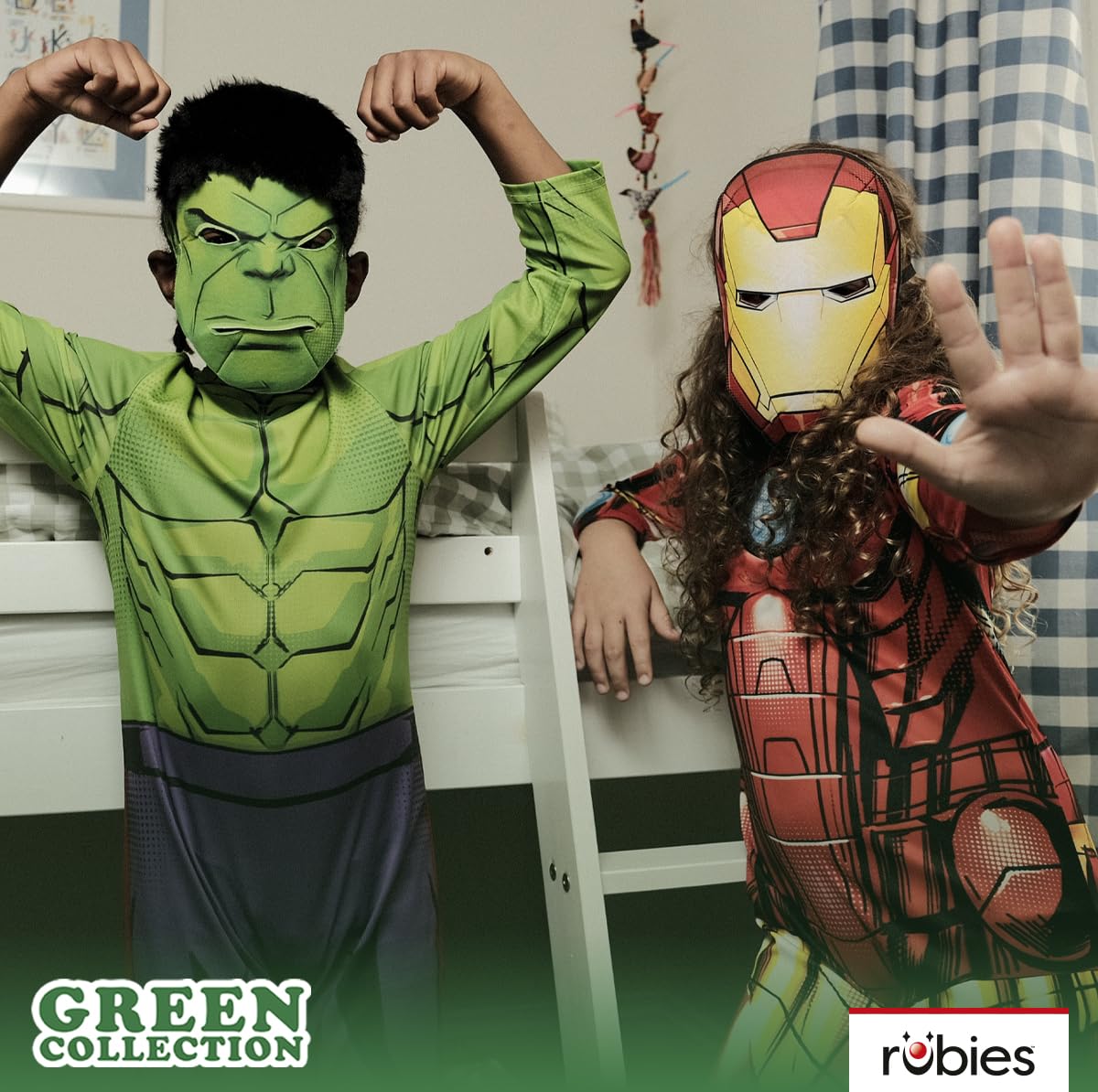 Rubies Costume Hulk per Ragazzi, Tuta Stampata e Maschera con Capelli, Marvel Ufficiale, Green Collection Costumi Sostenibili per Halloween, Natale, Carnevale e Compleanni