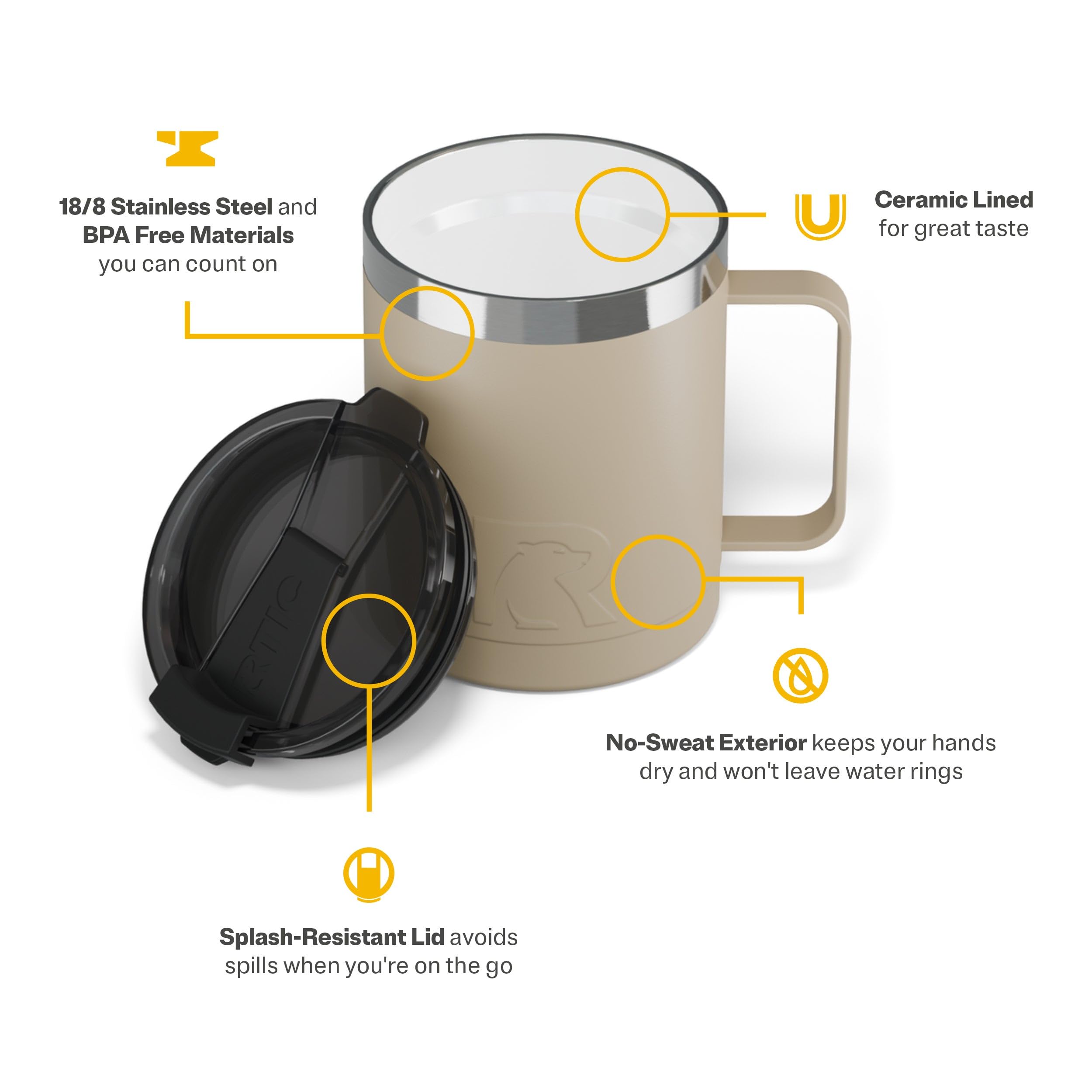 アールティック　 Coffee Mug 12on/354ml 2個セット Amazon.com: Qipecedm 6 Pack Porcelain Coffee Mugs Set, 12