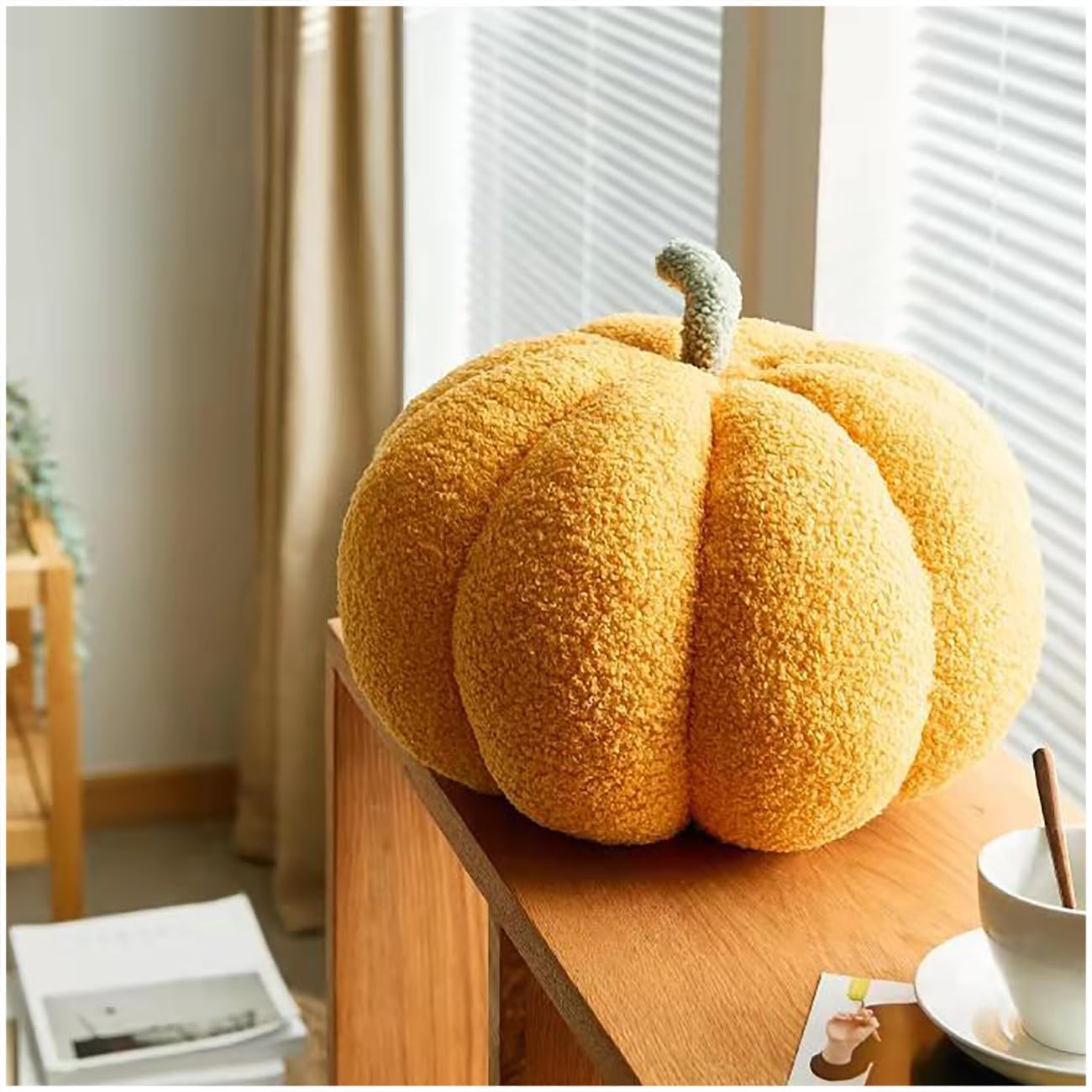 Pumpkin Plush Pillows 2 Pcs, Large and Small Cute Halloween Decor Stuffed Throw Pillow Thanksgiving Presents Lumbar Pillows for Living Room Bedroom,Soft Plush Hugging Decoration