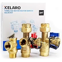 Tankless Water Heater Service Isolation Valve Kit 3/4 Inch NPT Threaded by Kelaro