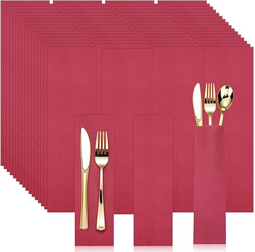 Miniatura 7 de Geelin 500 bolsas de papel de estraza para cubiertos de 10 x 2-34 pulgadas, fundas para utensilios de cocina de restaurante, sin impresión, bolsas