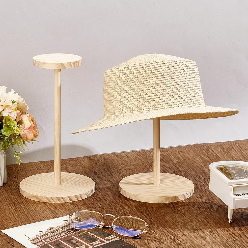 PH PandaHall 2pz Espositore per Cappelli in Legno Portacappelli da Tavolo, Supporto per Cappelli per Venditori Home Hat Helmet Display Organizer, 14.5x26.3cm