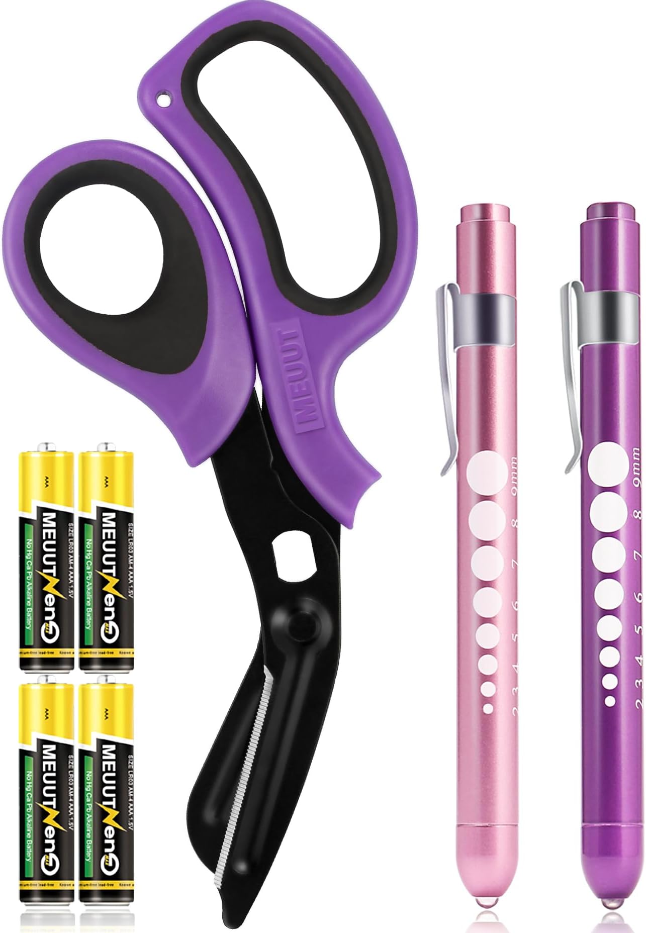 MEUUT 3 Pack Medical Scissors and penlights for Nurses with