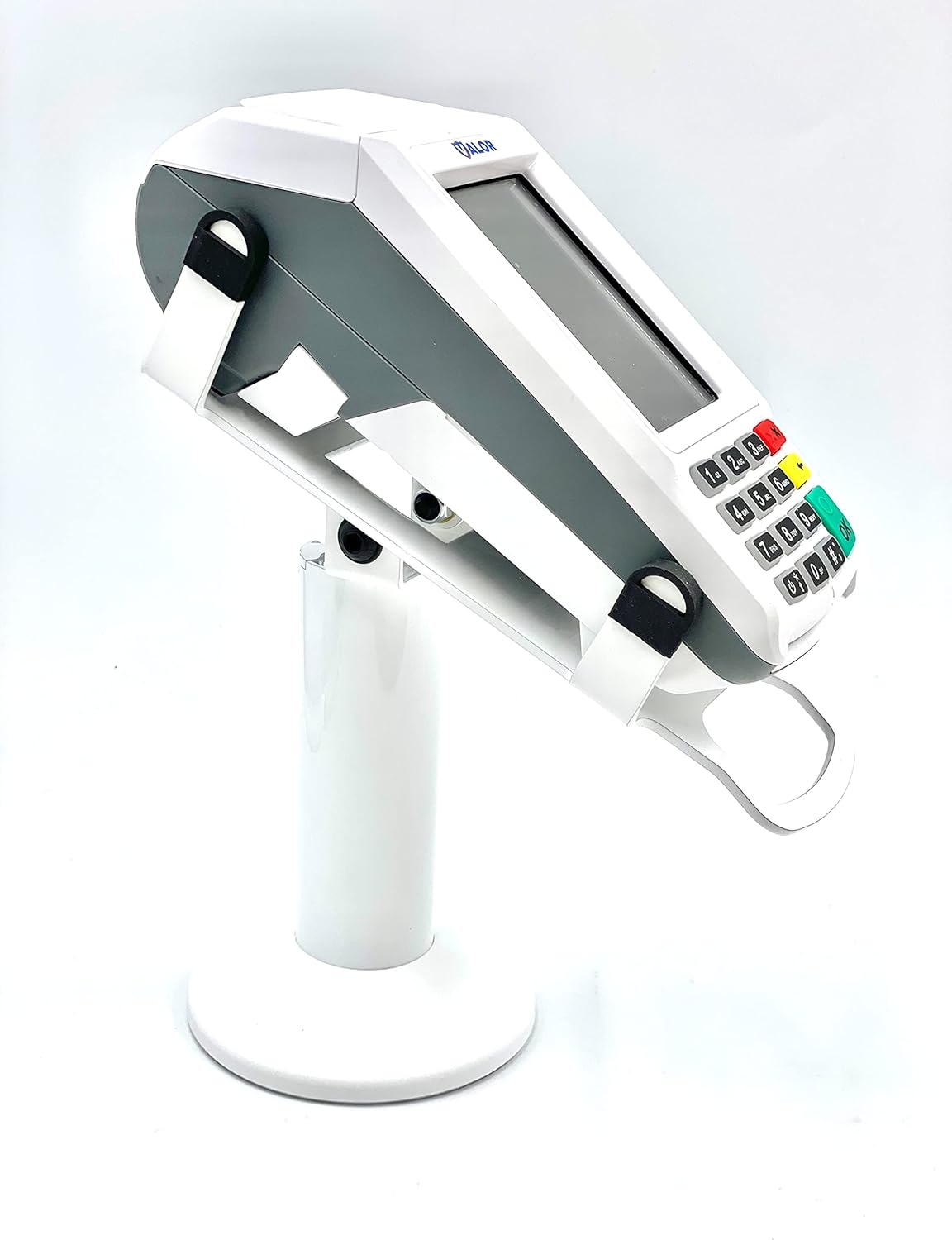 DCCStands Valor Paytech VL100 7" Swivel and Tilt Terminal Stand, Screw-in and Adhesive, White…