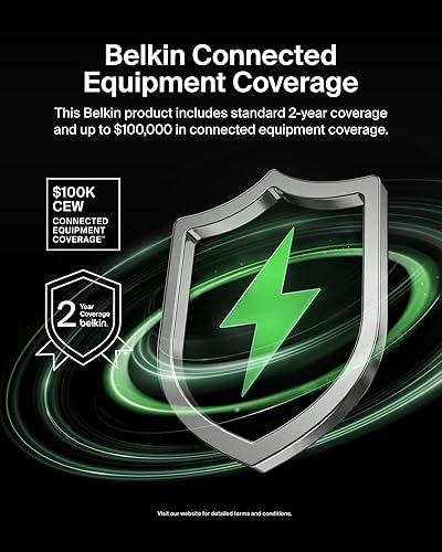 Miniatura 6 de Belkin Protector contra sobretensiones serie para el hogar y la oficina de 12 tomas, cable de 8 pies, gris