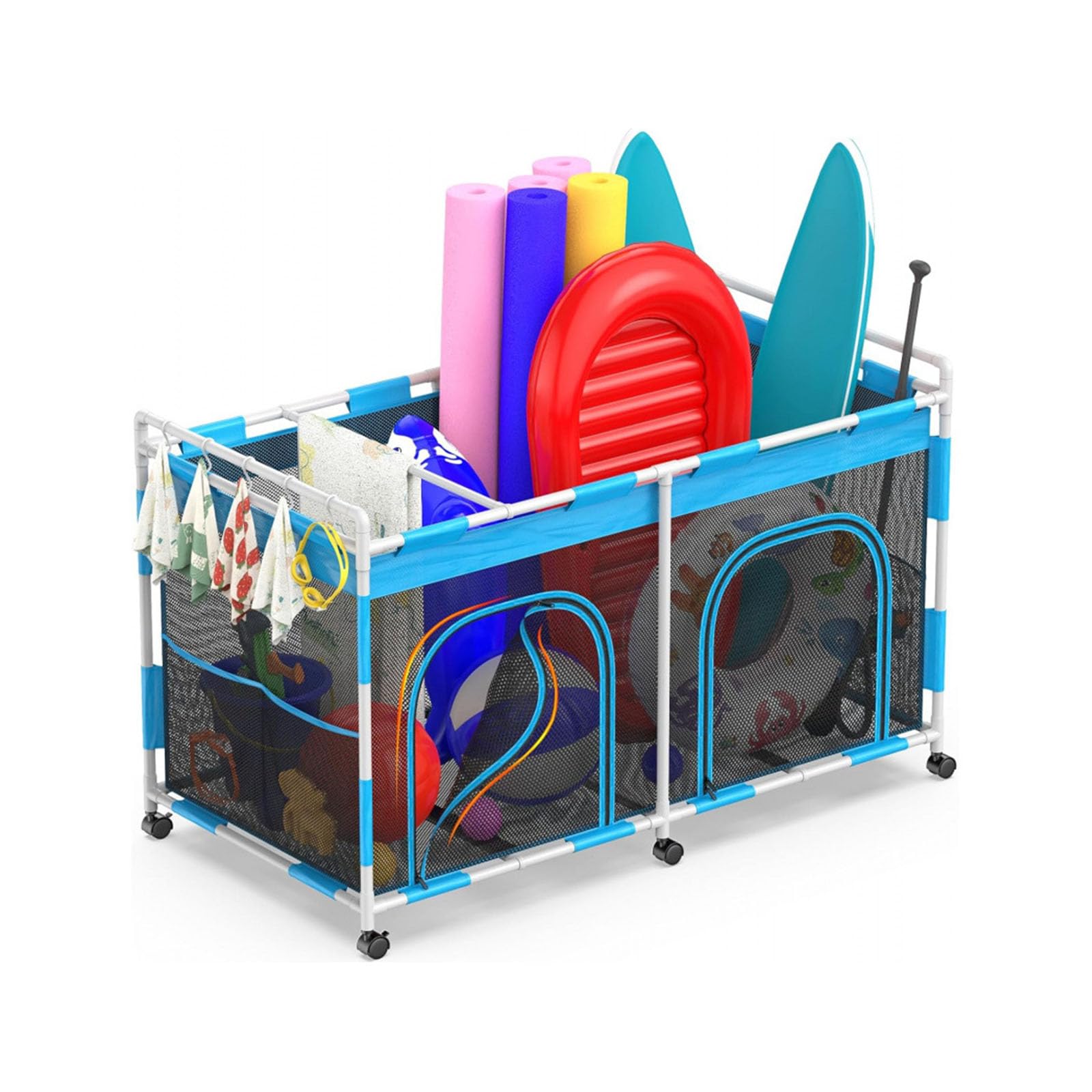 APGLSXY Pool Float Storage Cart for Backyard Patio Holds 288 Gallons of Swimming Equipment and Items Quick Assembly Pool Cart