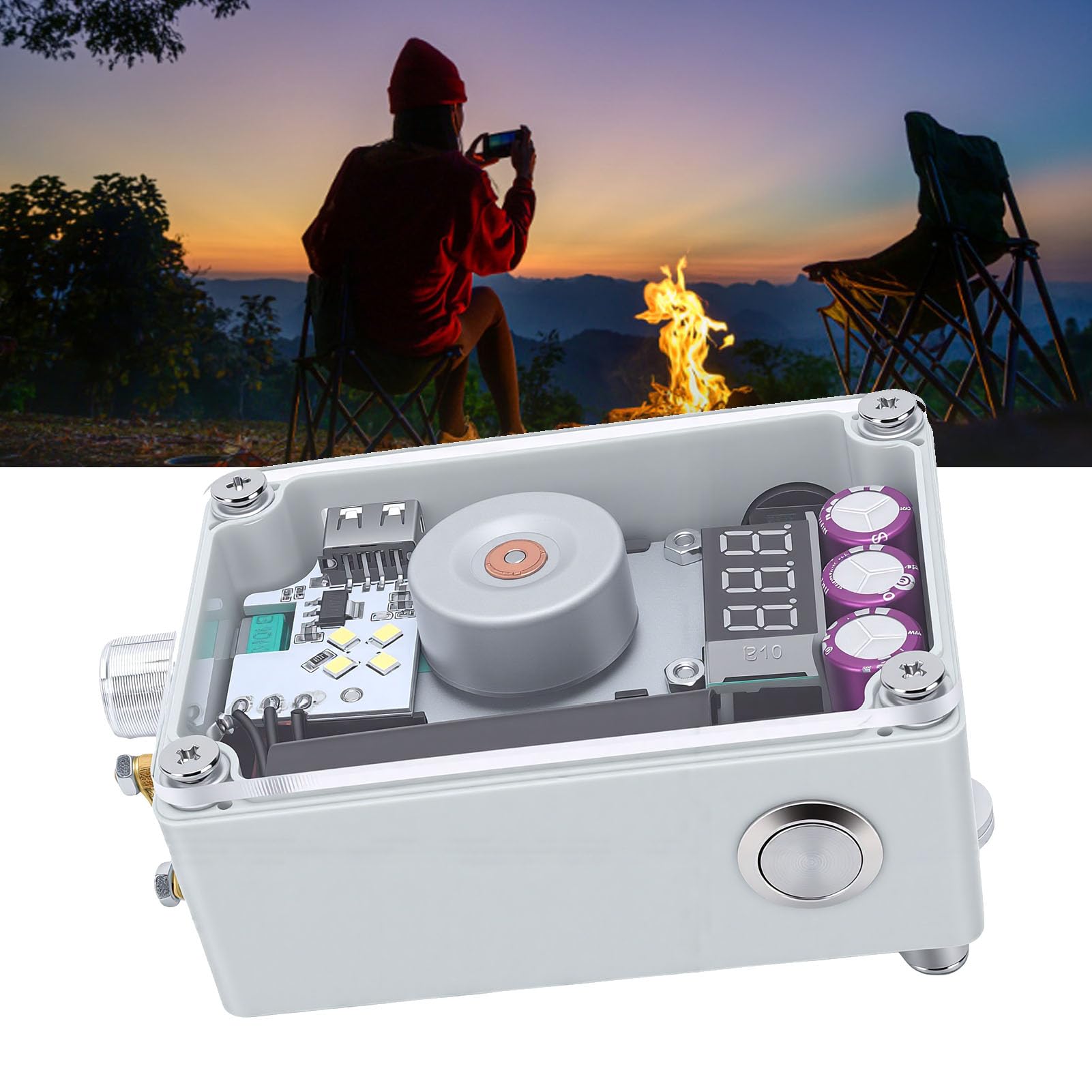 Cuifati Generador de Manivela de Emergencia con Carga USB, Linterna y