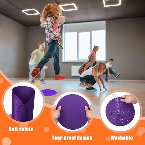 Miniatura 5 de Marcadores de punto Emhumn de 4 pulgadas y 9 pulgadas de polietileno para puntos de agilidad para entrenamiento en gimnasioeducación física, baile,