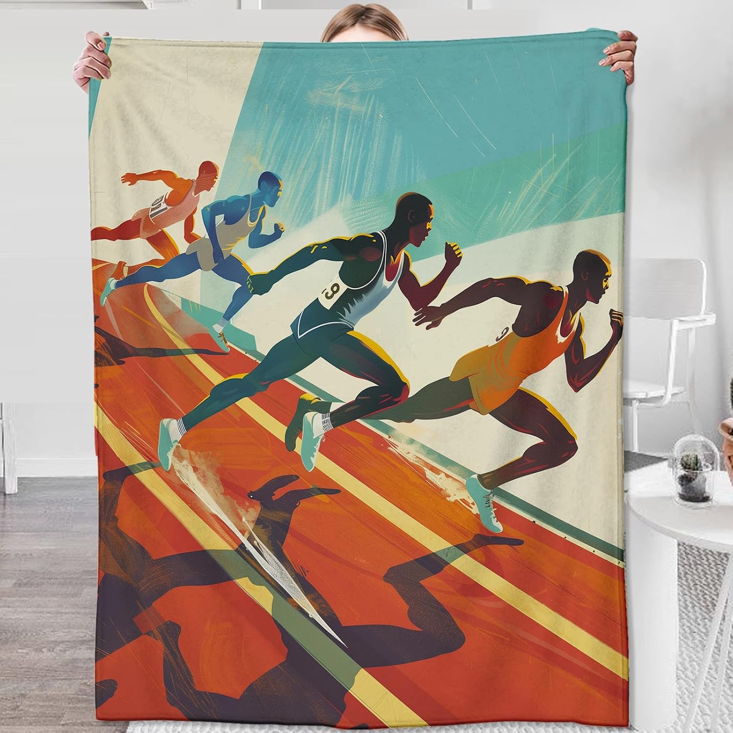 Swim Blanket for Adults Kids Swimmers, Flannel Swimming Blankets Gifts, Swim Throw Blanket for Sofa Couch Bed Living Room Soft Warm Cozy Swimming Competition Decor 60" x 50"