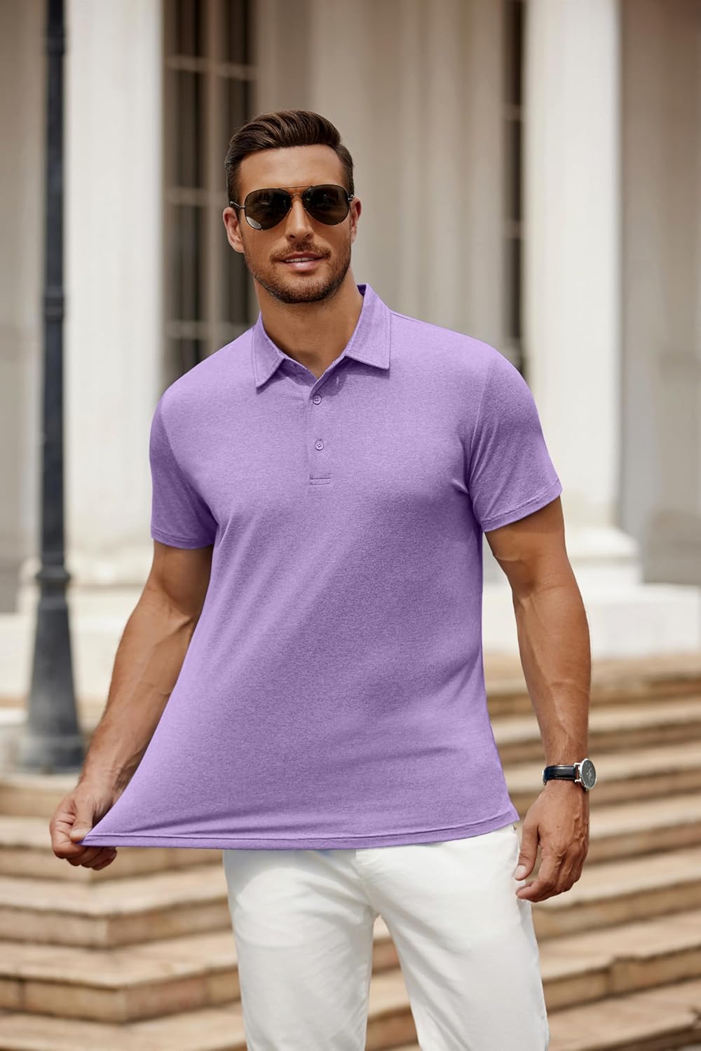 COOFANDY Men's Polo Shirt Golf Quick Dry Performance Short Sleeve Moisture Wicking Athletic Polo Collared Tennis T-Shirt - Image 2