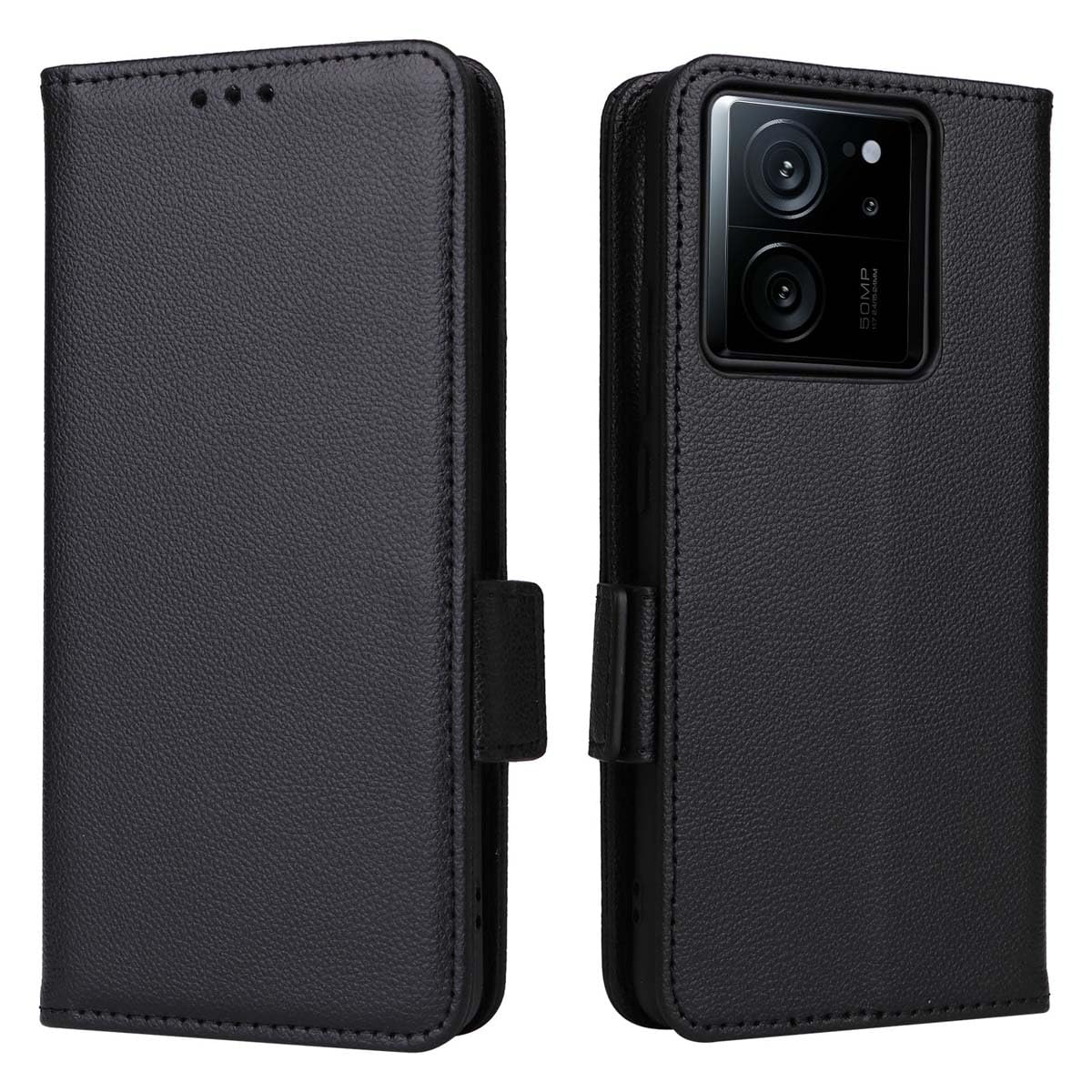 Custodia Portafoglio GOKEN In Pelle Per Xiaomi 13 Lite | Con Slot Carte E Supporto | Copertina Magnetica Con Protezione RFID (Nero) - 2
