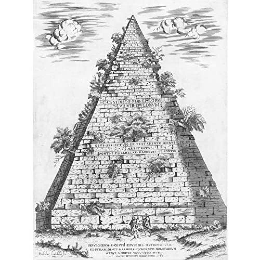 Artery8 Brambilla Roman Pyramid Of Caius Cestius Engraving Unframed Wall Art Print Poster Home Decor Premium