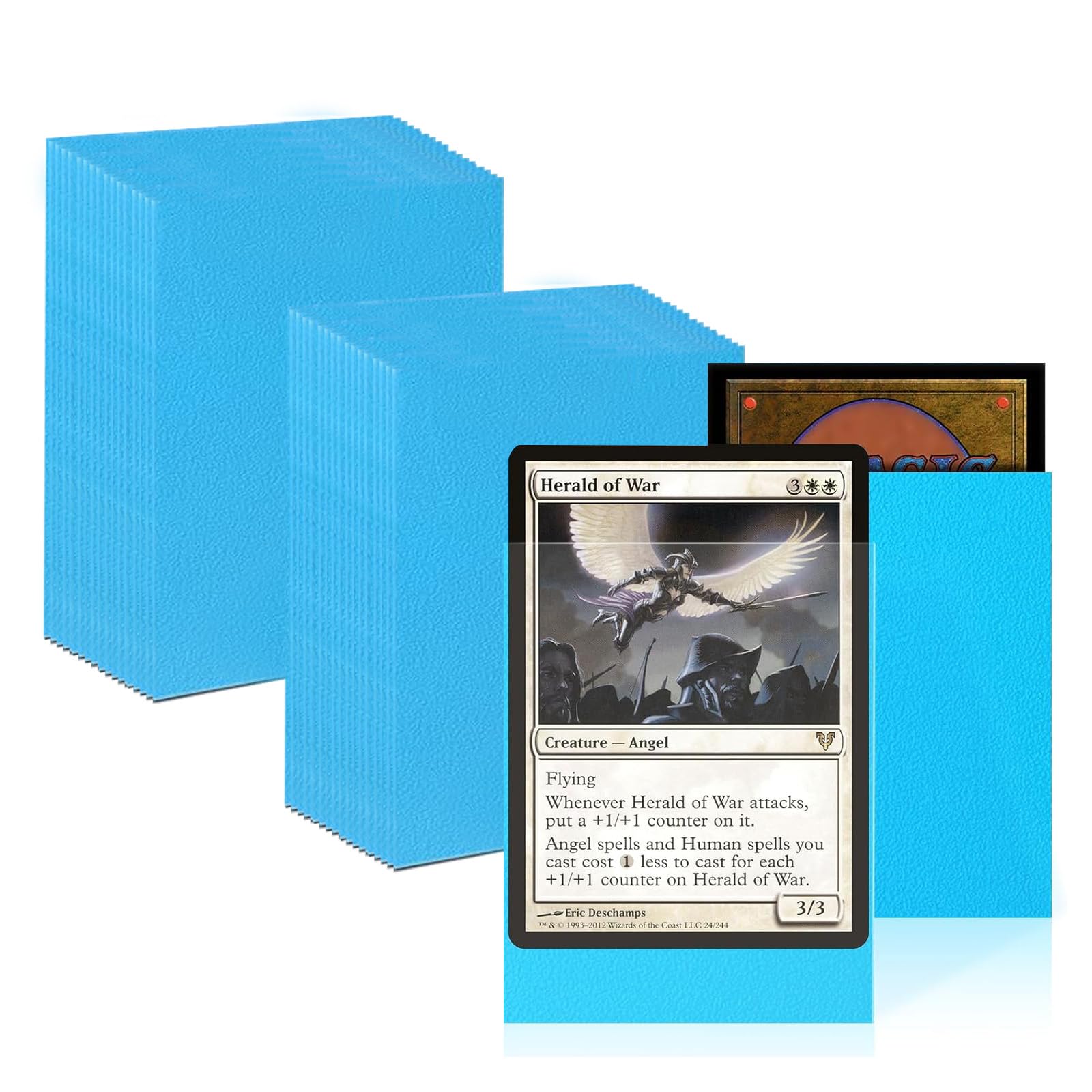 light blue card sleeves Amazon.com: Blue Card Sleeves 200 Pack Compatible with MTG Card Sleeves,  Sturdy Sleeves Matte Back Finish, Perfect Shuffling main image 1