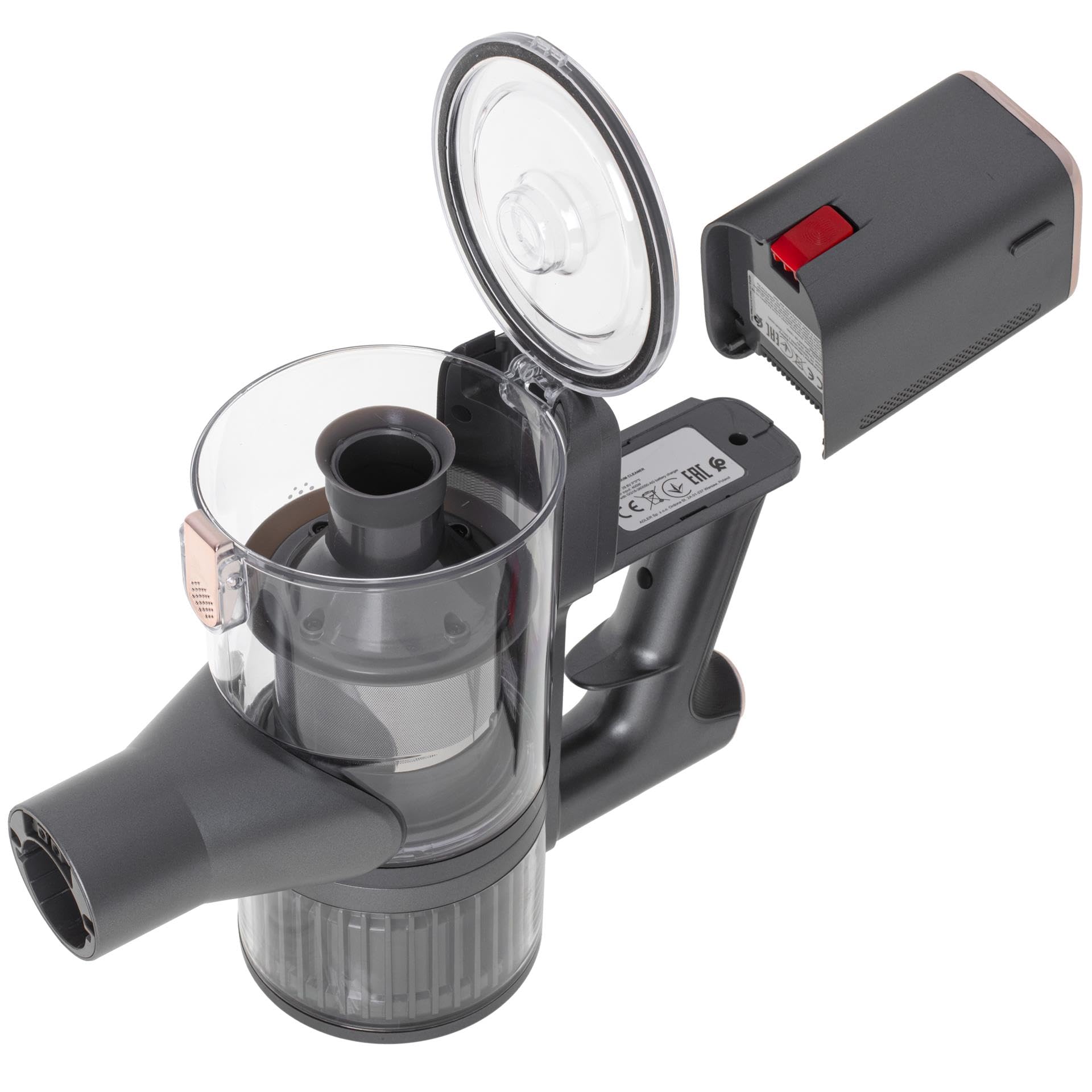 Odkurzacz bezprzewodowy ADLER EUROPE, odkurzacz pionowy 400W/31000Pa, ekran dotykowy LED, czas pracy 55 min, bezprzewodowy odkurzacz do twardych podłóg i dywanów, uchwyt ścienny