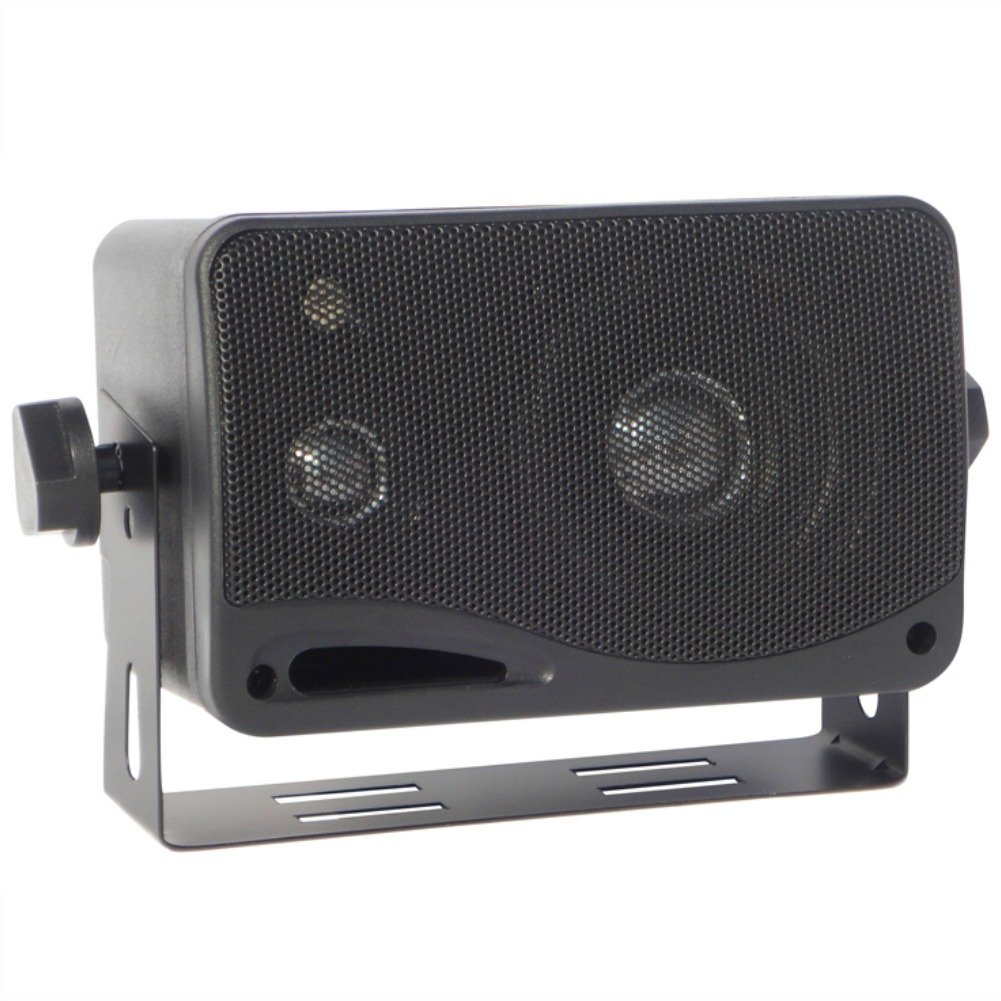 COUPLE DE CAISSES IMPERMÉABLES ET RÉSISTANTES À L'EAU EST AU SOLEIL POUR INTÉRIEURS OU PISCINE BATEAU CANOT OU ACTIVITÉS' COMMERCIALES COMME HÔTEL RESTAURANT PIZZERIE PUB BAR GELATERIA EN PLEIN AIR PYLE PLMR24B NOIRES 15,00 CM 200 WATT RMS ET 400 WATT MAX