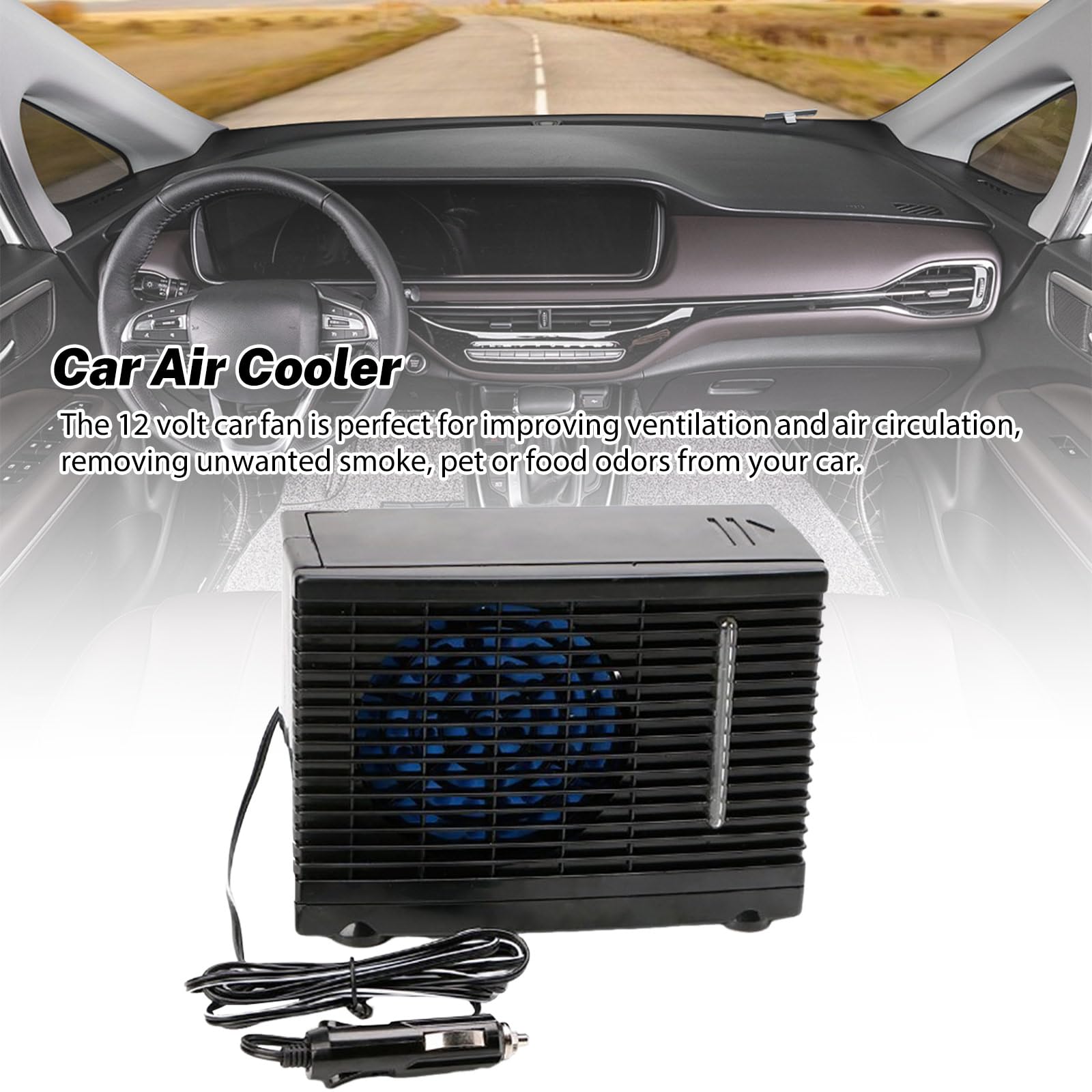 12V Climatiseur de Voiture,Climatiseur Portable Pour Voiture,Ventilateur de Voiture avec Réservoir D'eau Froide,Refroidisseurs D'air pour Bureaux,Chambres,Maisons et Voitures,Campeurs,Voyageurs (A)
