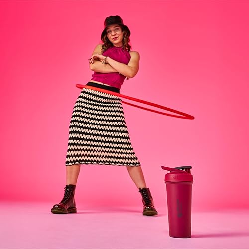 Miniatura 6 de BlenderBottle Strada Sleek Shaker Cup - Botella de agua aislada de acero inoxidable con batidor de alambre, 25 onzas, frambuesa