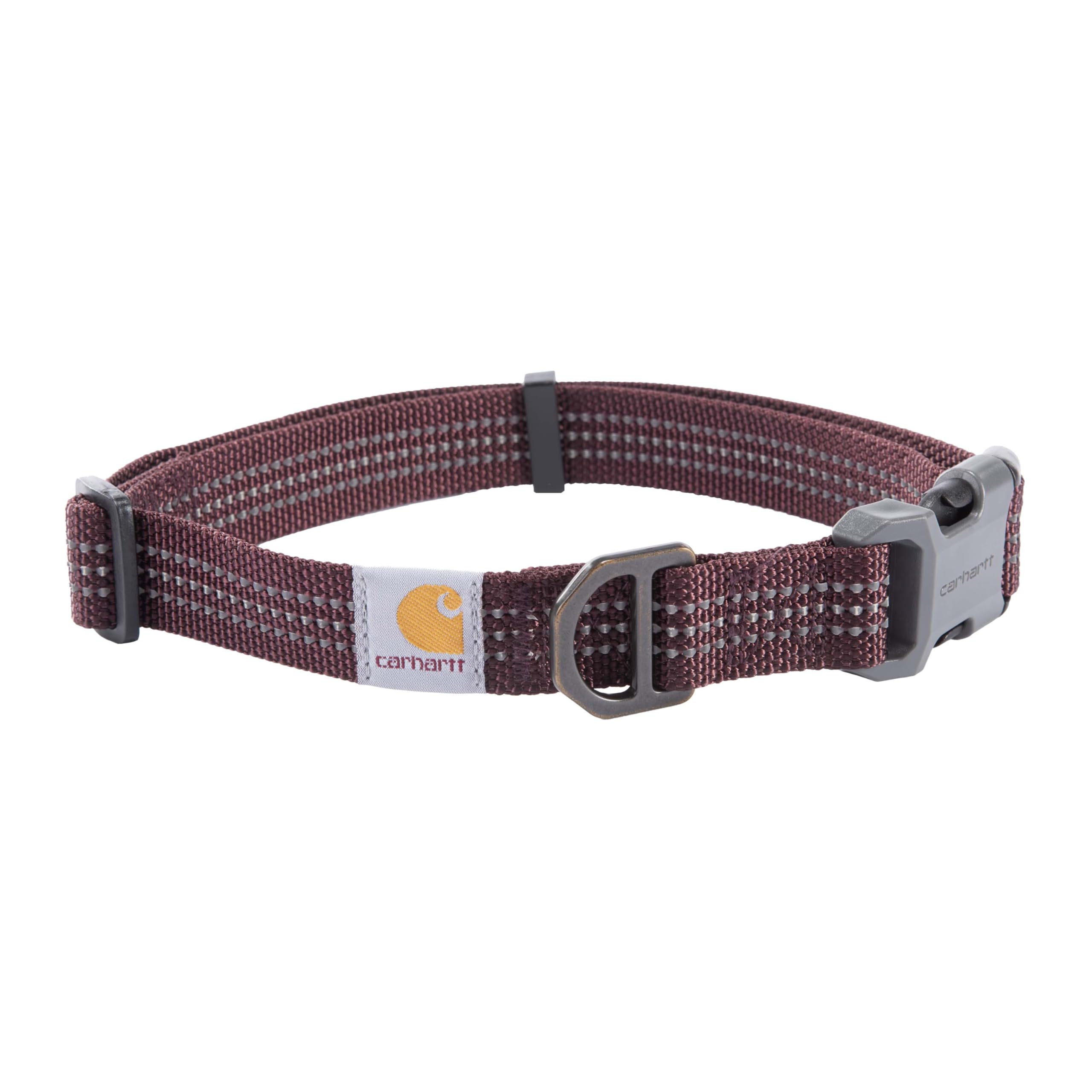 Carhartt Nylon Webbing Dog Collar, Fully Adjustable W/Durable Side Release Buckle, Deep Wine, Medium
