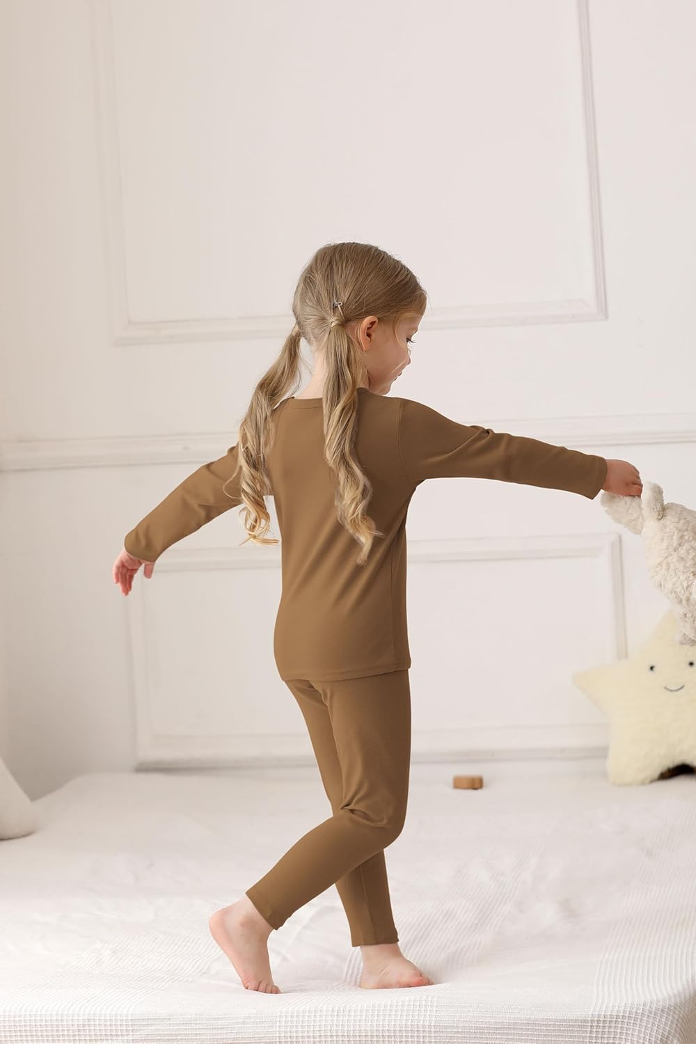 Resinta Baby Toddler Boys Girls Cotton Long Sleeve Shirt and Legging Set Kids Ribbed Basic Pant 2-Piece for Daily Life - Image 5