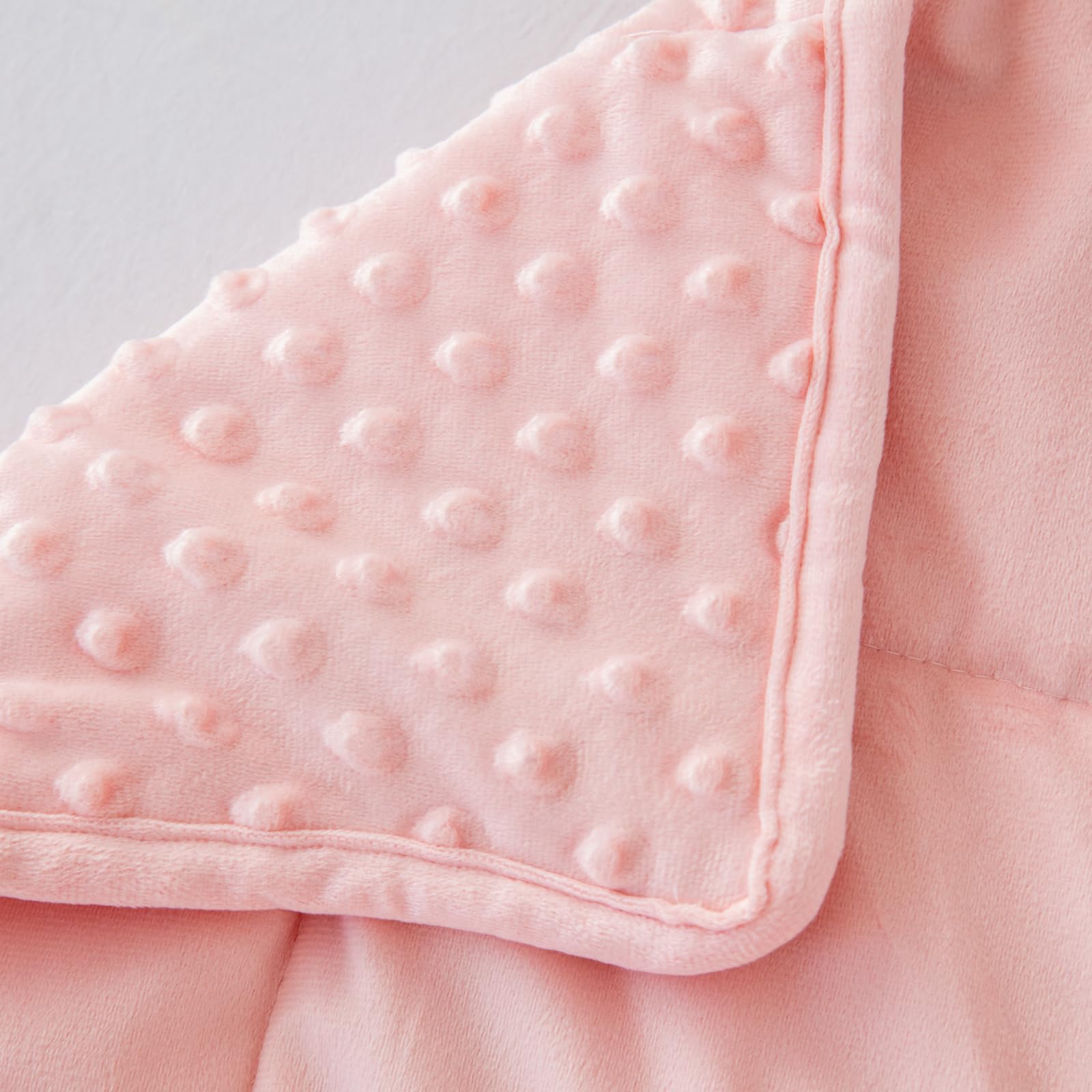 Manta pesada con edredón Minky para todas las estaciones, manta reversible suave y pesada para adultos rosa (5 libras, 36 x 48 pulgadas)
