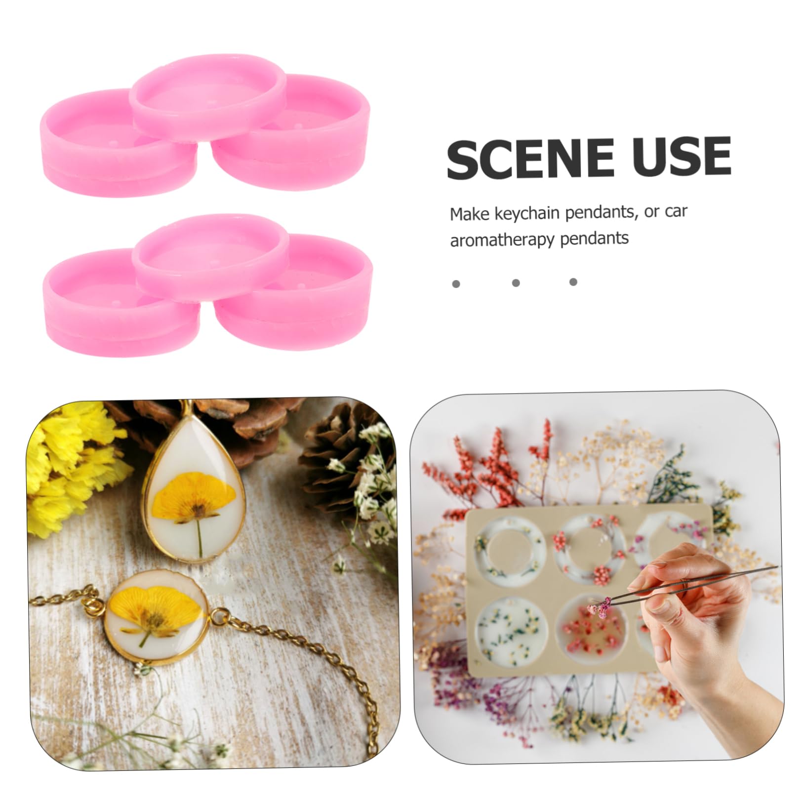 NUOBESTY 50pezzi Stampo Silicone Flessibile Per Ciondoli e Portachiavi Per Creazioni Diy Aromaterapia Utile e Pratico Per Amanti Artigianato