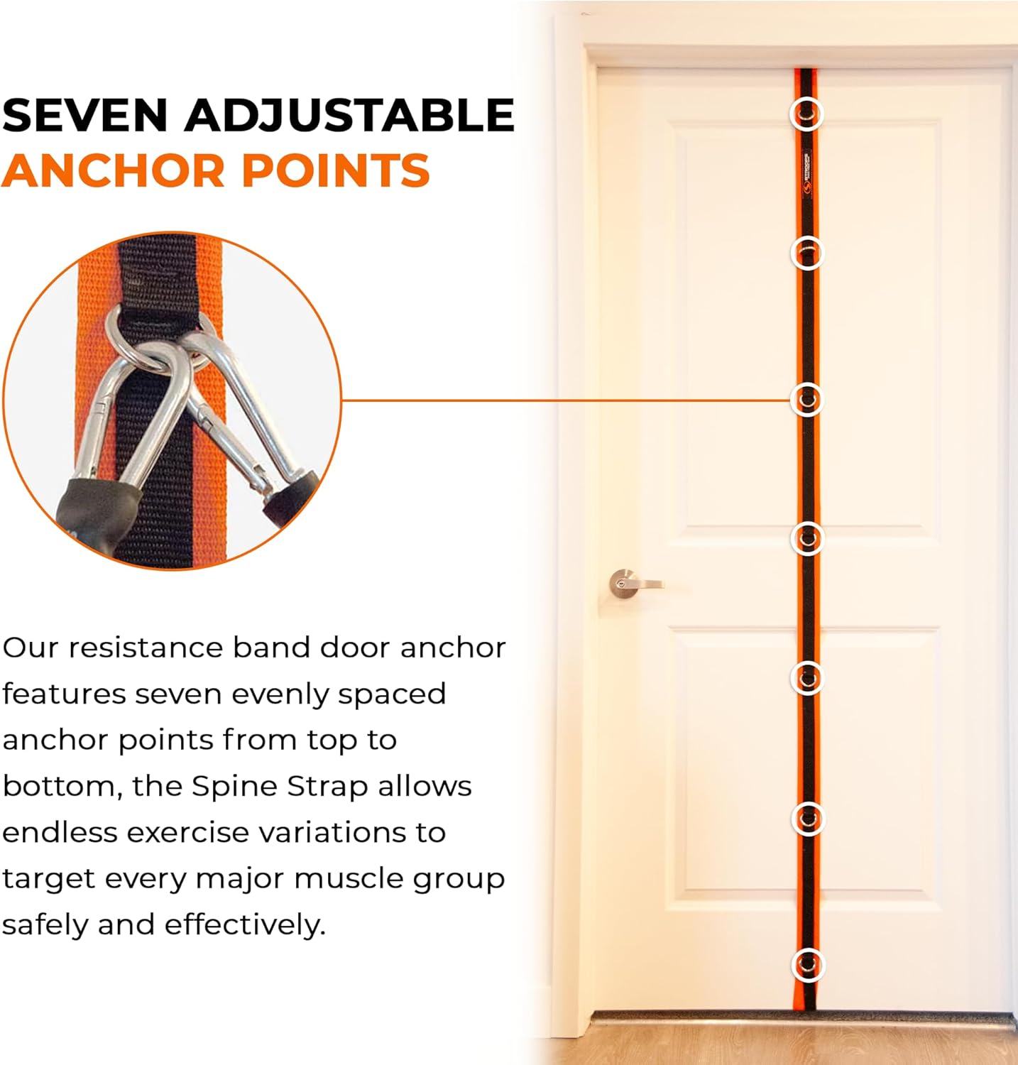 Stroops Spine Strap Door Anchor for Slastix Resistance Bands | Provides Multiple Anchor Points for Strength Training and Versatile Home Workouts
