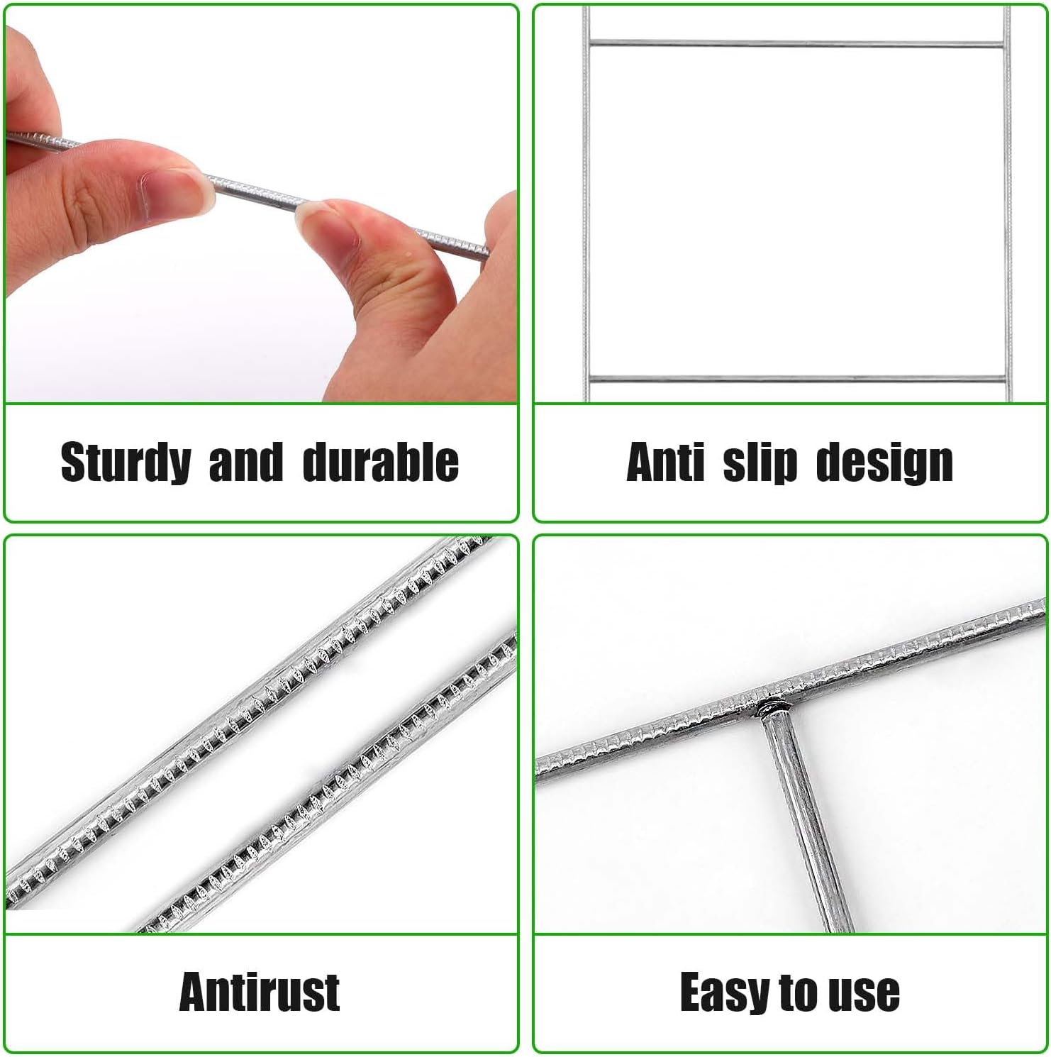 LUTER 25pcs Heavy Duty Yard Sign Stakes, 16.5x7 Inch H Frame Metal Signage Holders