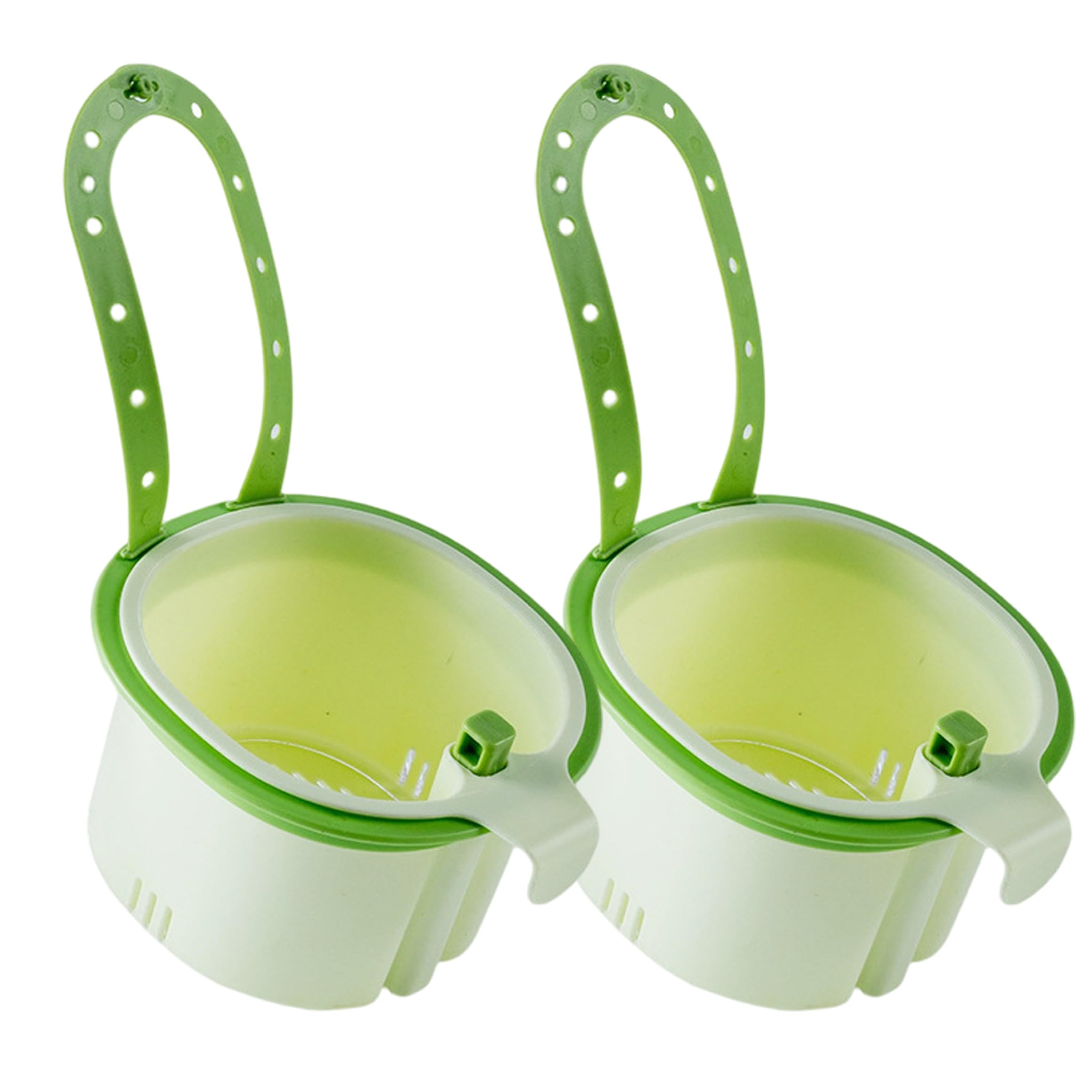 Ameble Kitchen Sink Strainer Basket 2PCS, Hanging Detachable Filter with Press Dump for Sink, Light Green