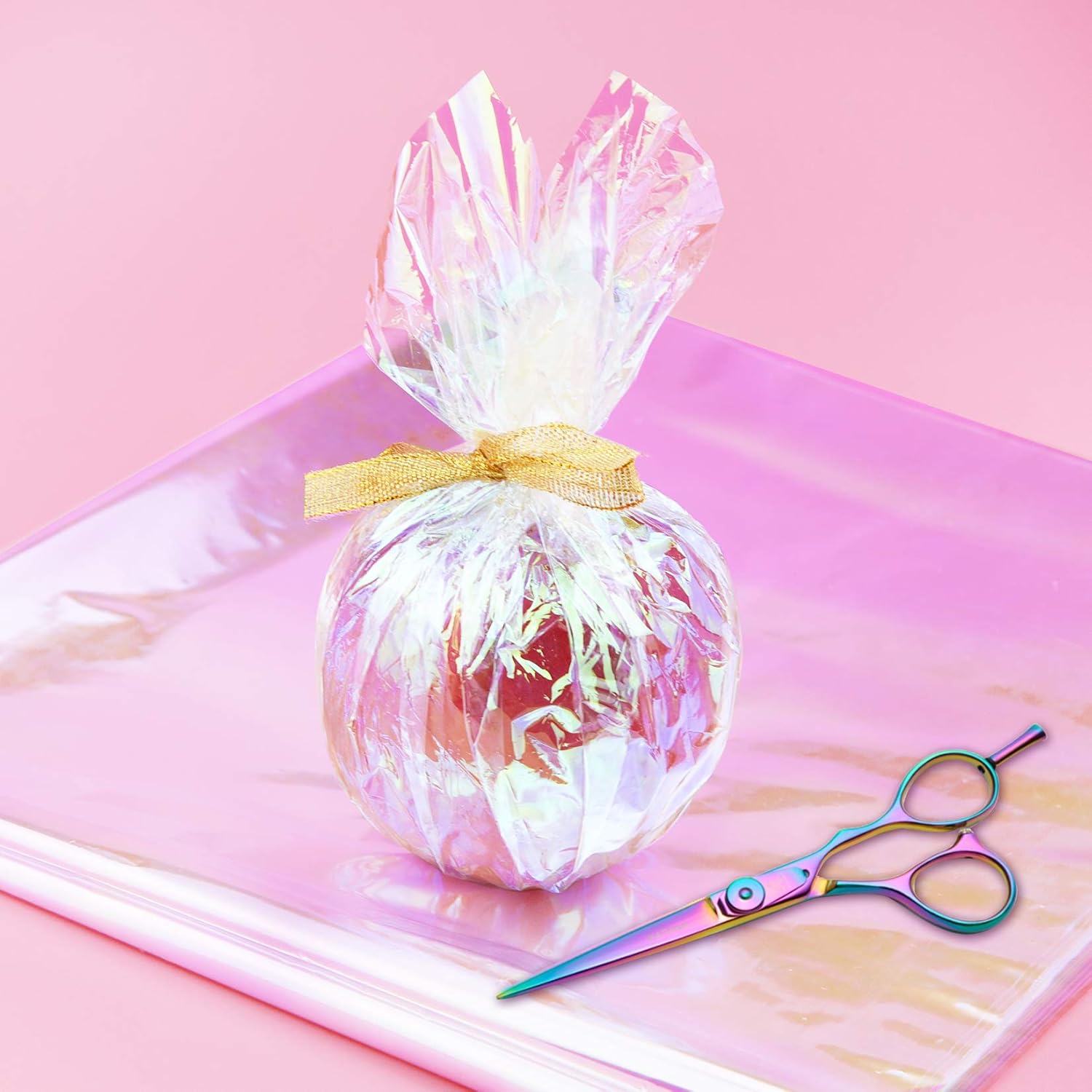 20pcs Cellophane Wrap Paper Clear Rainbow Color for Birthday Holiday Christmas Gift Candy Package Flower Wrapping 20.5" x23.6": Everything Else
