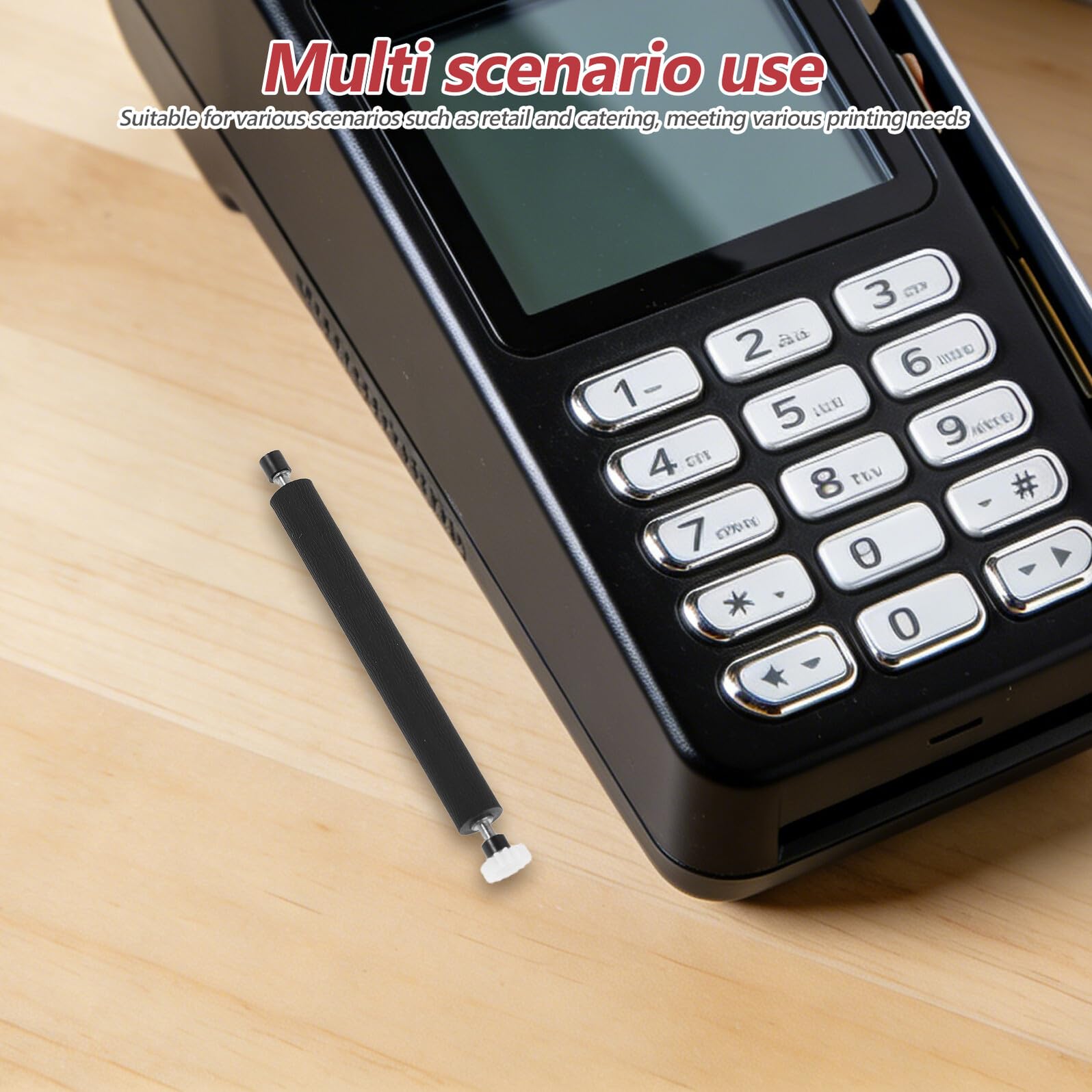 Ricambio Albero Rullo Stampante Termica 6,4 Cm 14 Denti Rullo Carta per Ricevute e Etichette Accessorio Ufficio Compatibile Stampanti Pos