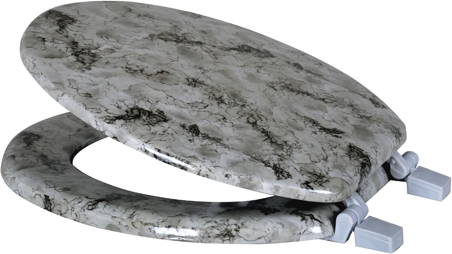 809-GR Grey-Marbleized Wood Toilet Seat