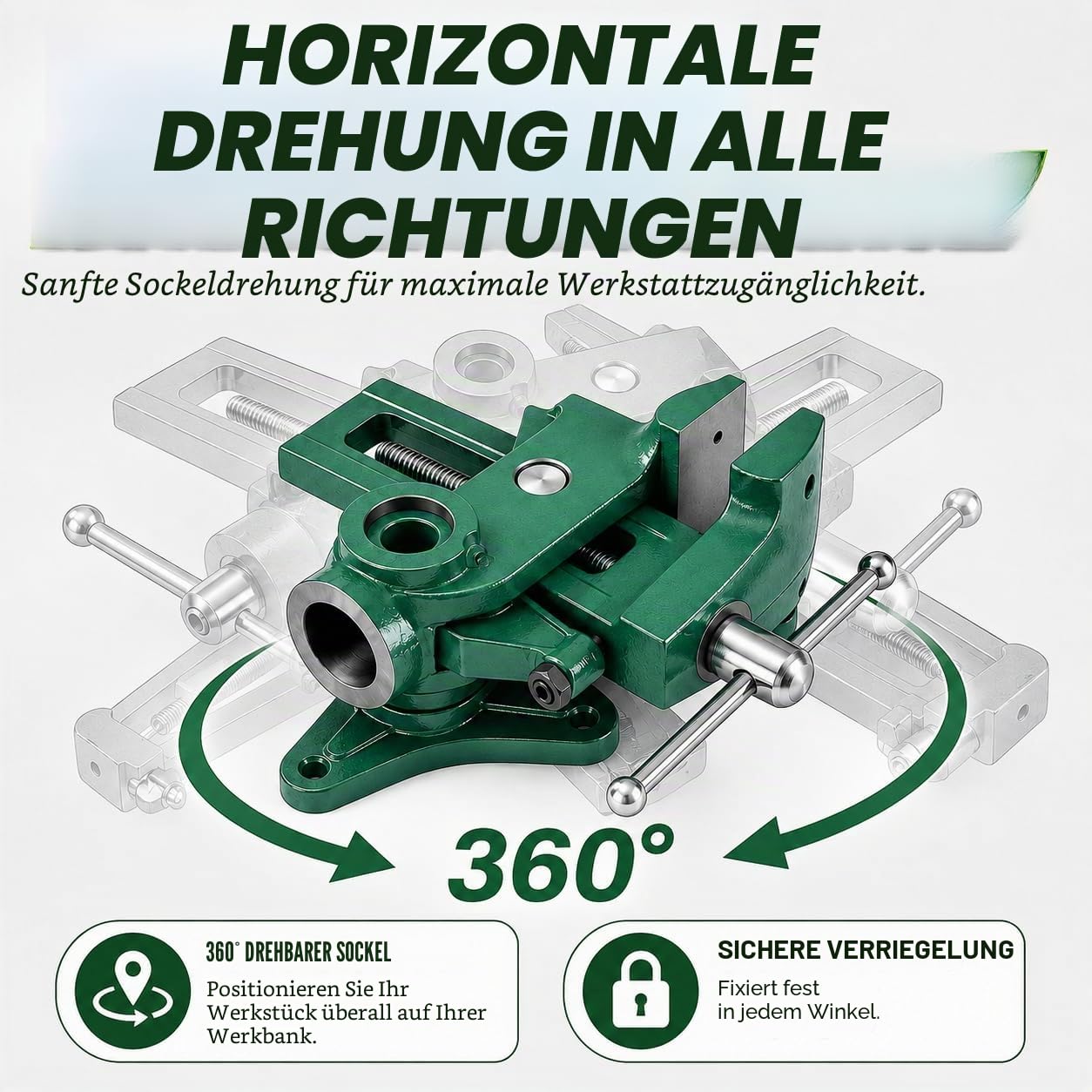 KATSU Vielseitiger Schraubstock 3.5" 90mm Stahl Tisch Schraubzwinge Schraubstock 360° Vertikal und Horizental, ideal für Holzarbeiter oder Metallgeschäfte 4021704