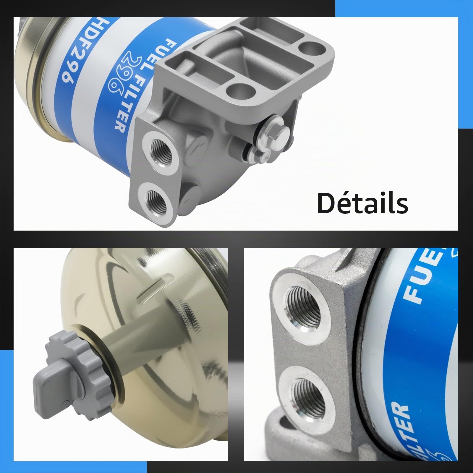 Filtre à carburant diesel séparateur d'eau, remplacement pour CAV296 moteurs diesel, bateaux de marine, tracteurs, générateurs électriques, pour Massey Ferguson 133 135 140 140 145 165 165