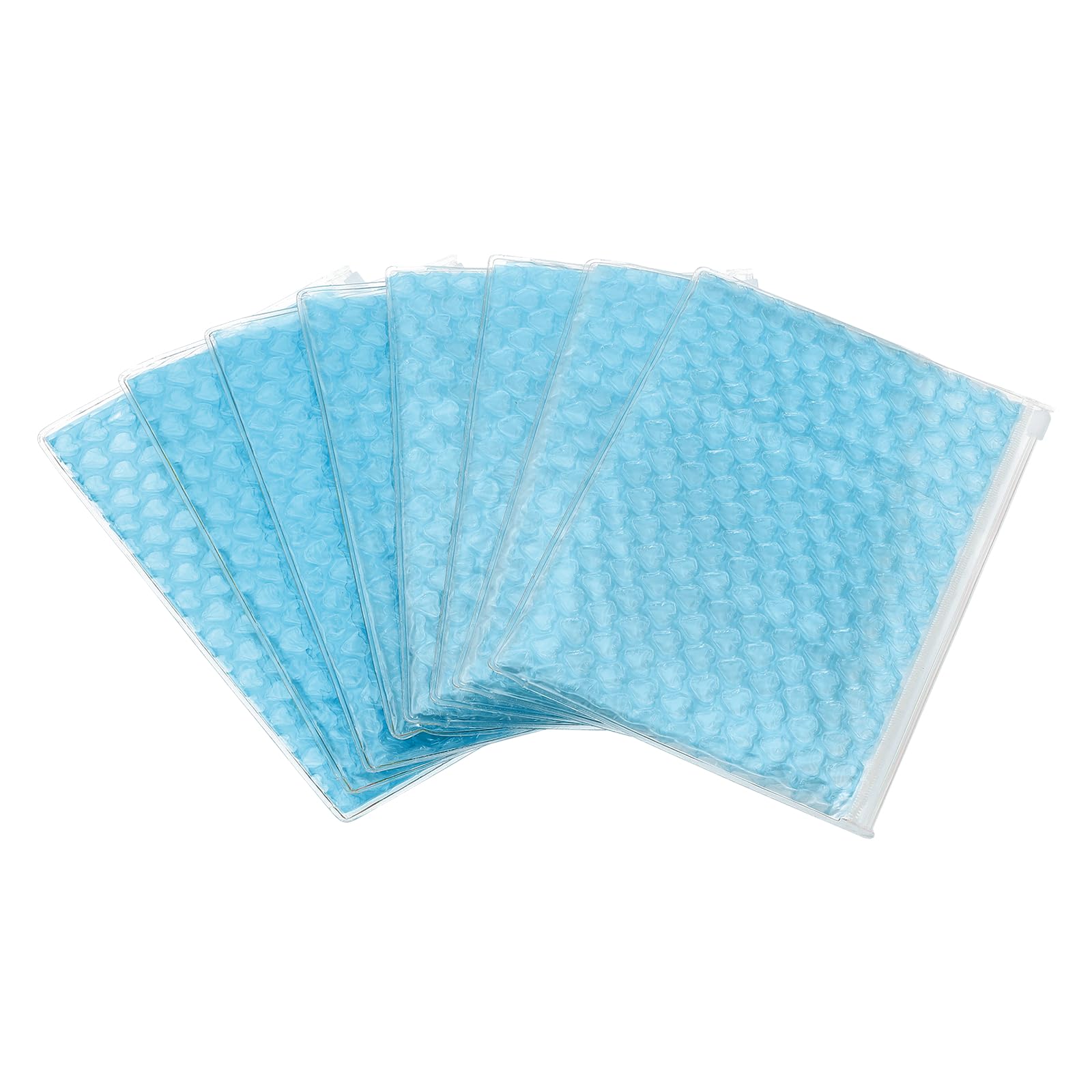DEFANEX 8pcs Clear Bubble Bags Heart Bubble Wrapping Pouches Zipper Packing Cushioning Bag(6 x 9 Inch) - Lightweight & Economic, for Mailing Shipping Packaging Storage, Sky Blue