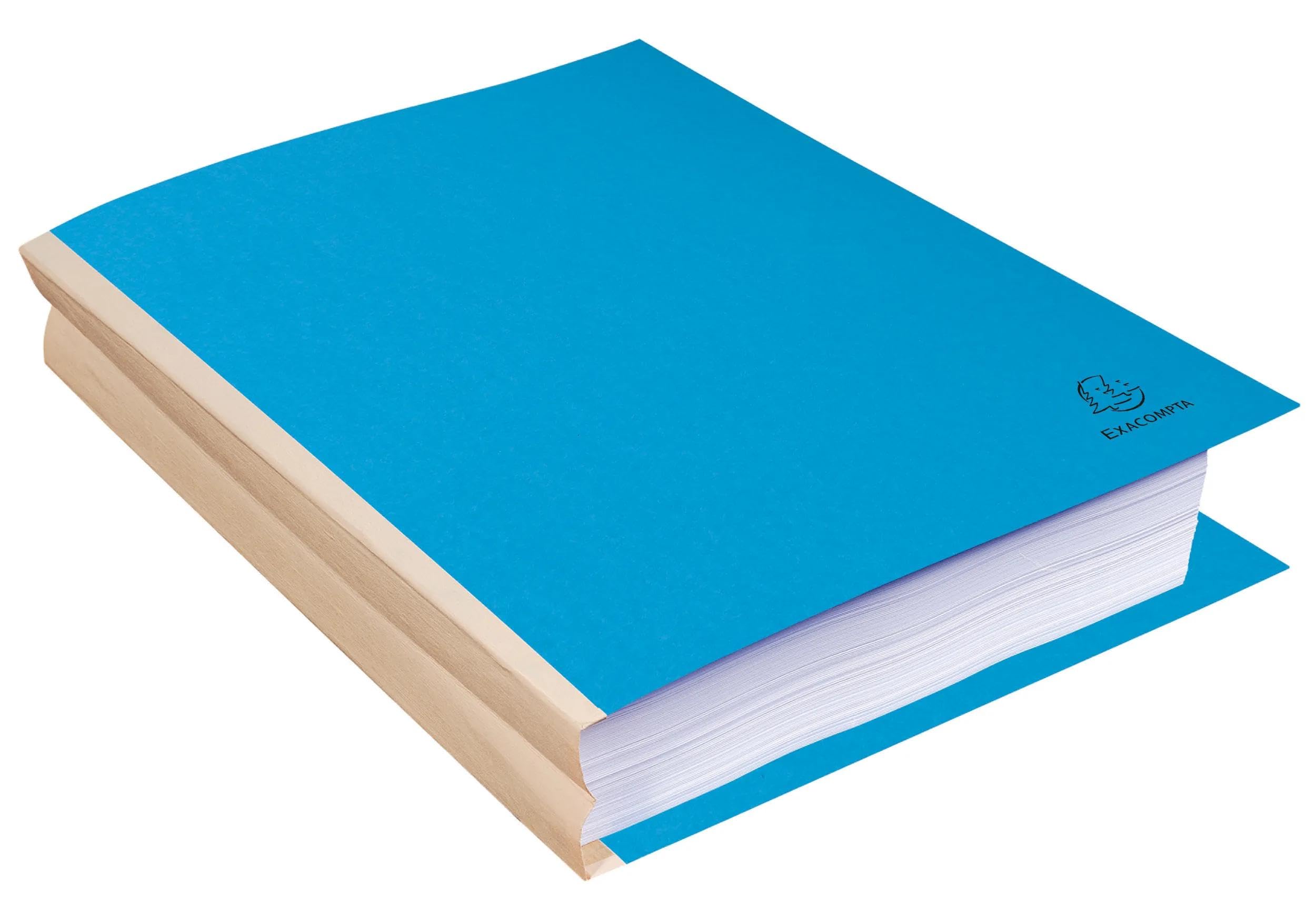 Exacompta 100 feste Mappen mit Dehnfalte Leinenrücken Rock"s blau