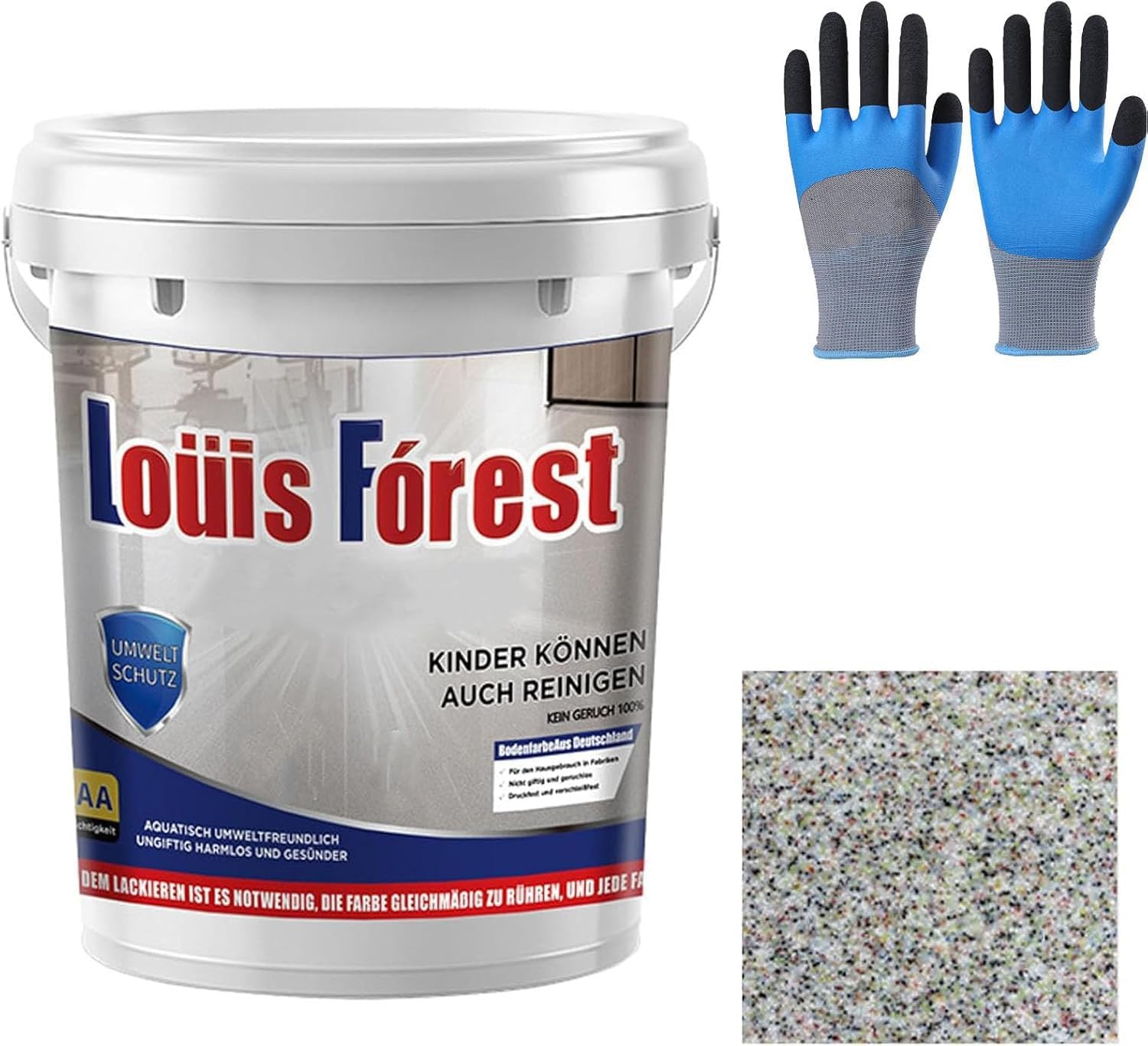 Epoxy Colored Sand Floor Paint, Epoxy Colored Sand Self Leveling Coating, Louis Forest Epoxy Floor Paint, for High Gloss Marble Effect Garage Coating (Colored Gray)