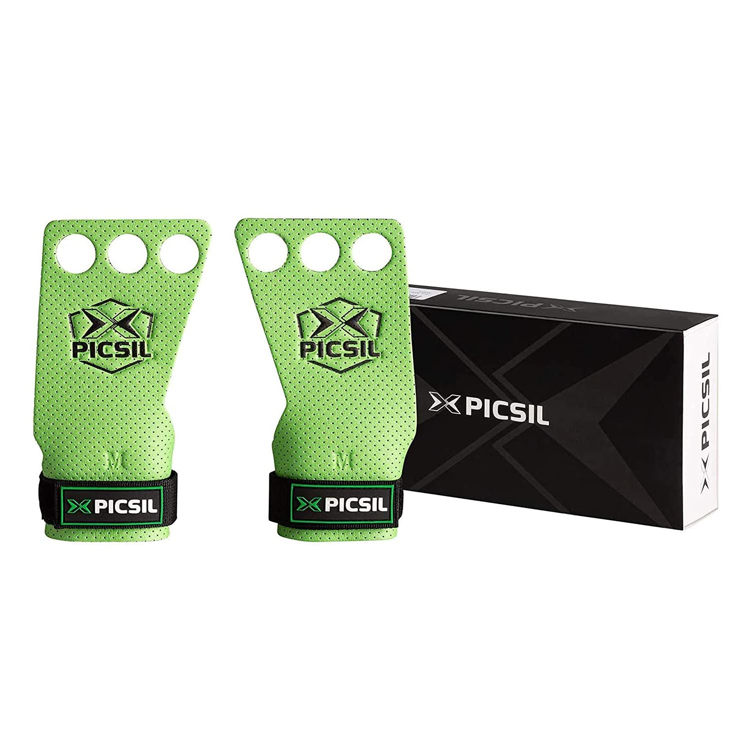 PICSIL Azor Grips 2 & 3 Holes, Hand Grips for Weightlifting, Muscleups