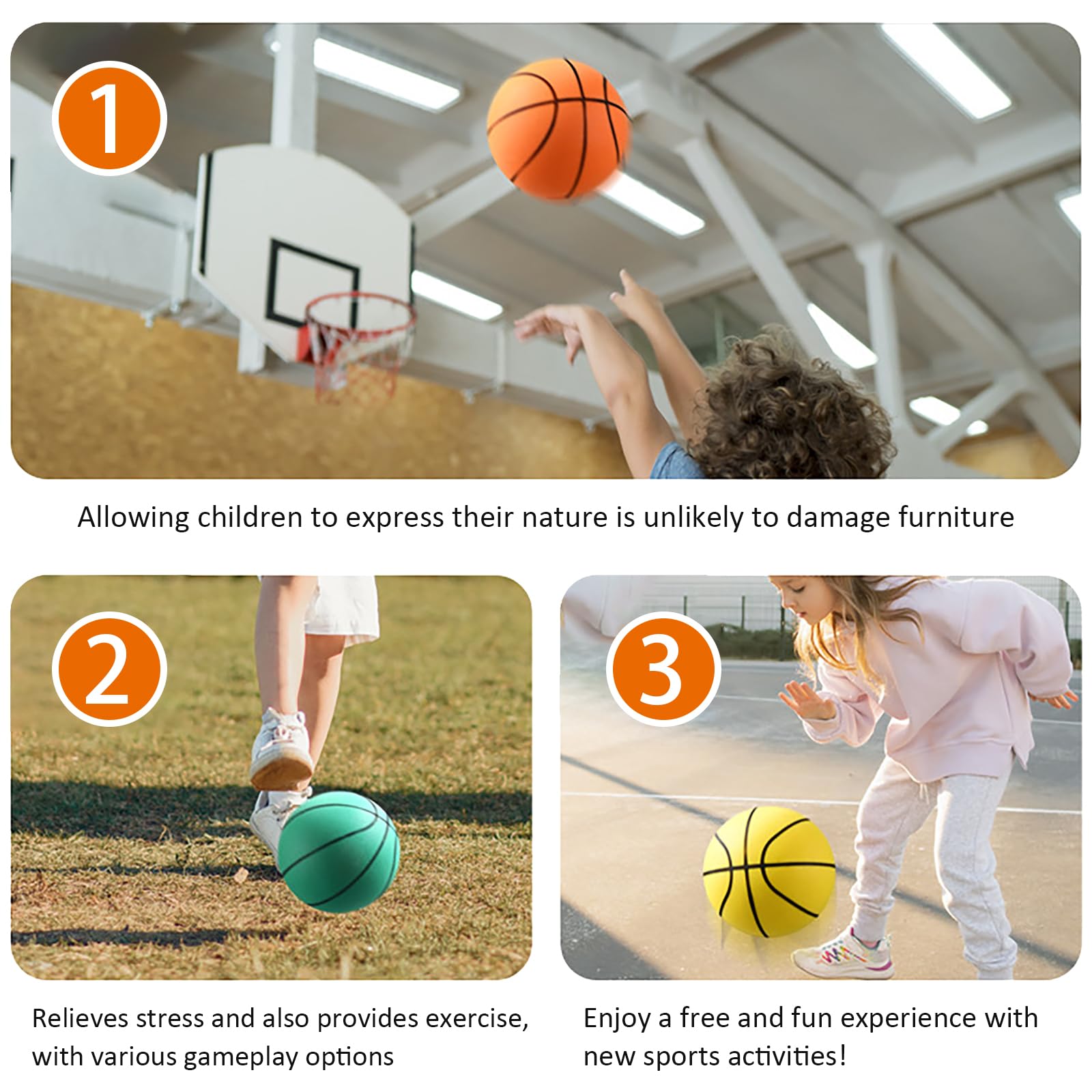Palla Di Spugna, Palla Da Basket Silenziosa, 24cm Palla Spugna, Palla Gommapiuma, Palla Morbida Bambini Per Casa, Silenzioso Basketball Indoor, Basket Leggero E Silenzioso Con Canestro (Blu)