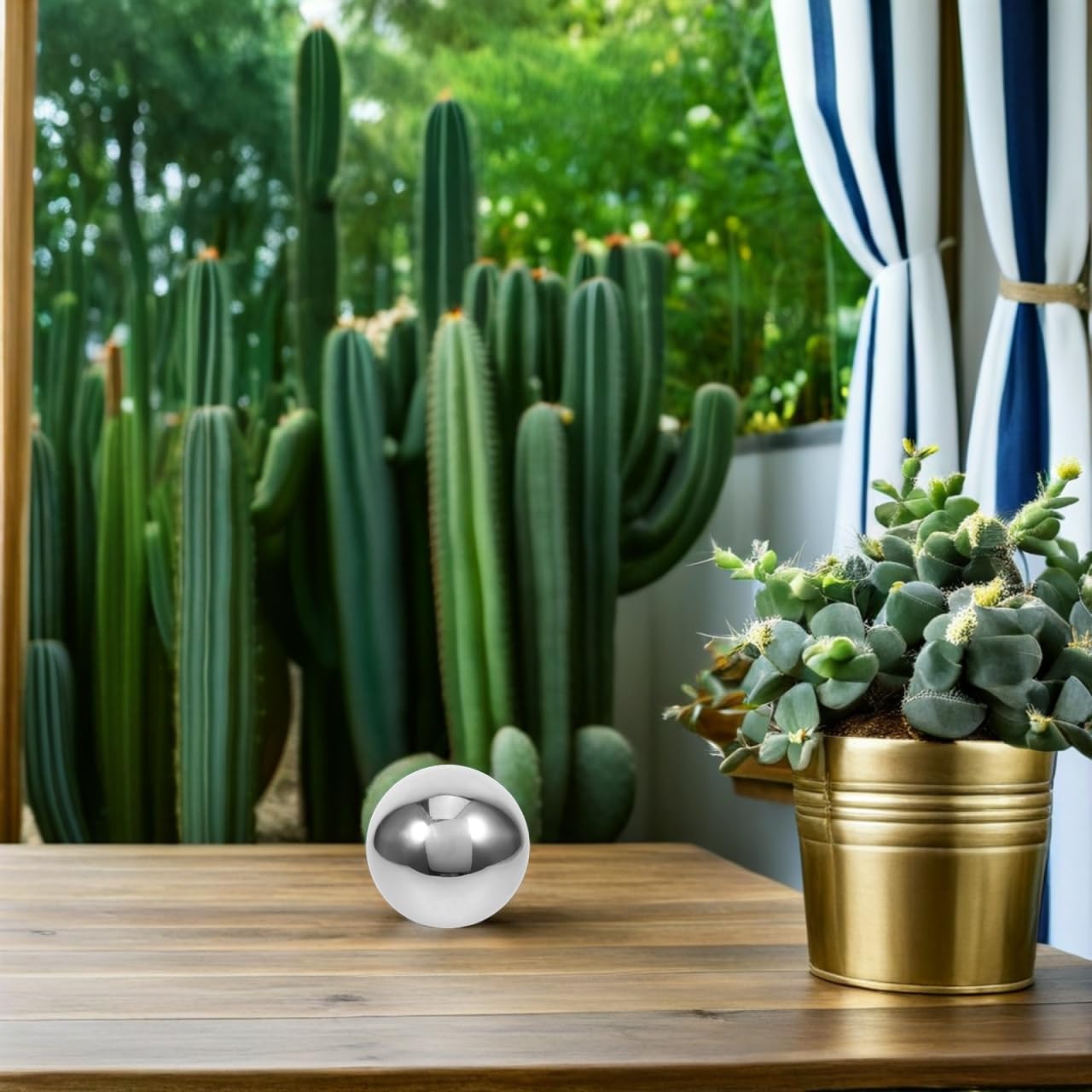 Alasum Boule Réfléchissante en Acier Inoxydable 30 CM Décoration de Jardin Boule Miroir Réfléchissante Ornement Extérieur Effet Contemporain