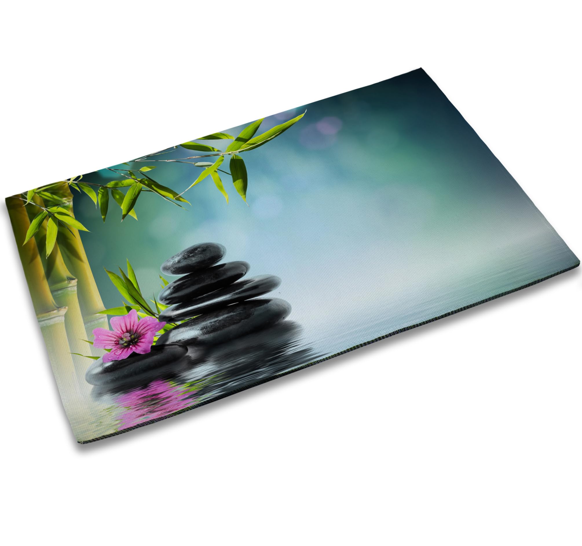 TUBAMQ Welcome Doormat Indoor Outdoor Patio Zen Spa Bamboo Door Mats Non-Slip Entrance Mat for Home,Outside Entry,Yard,Floor,Patio 17x30INCH