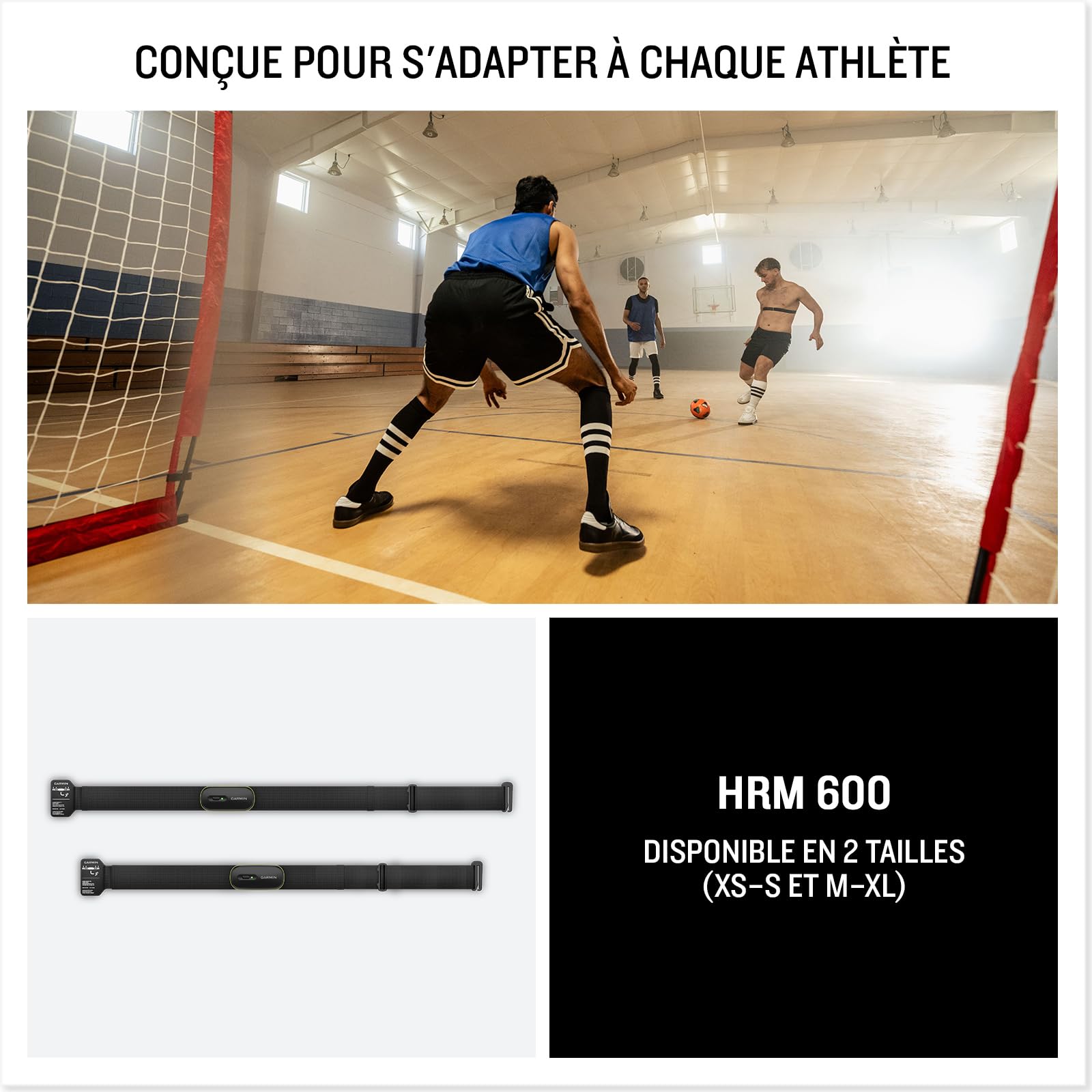 Garmin HRM-600, Moniteur de fréquence Cardiaque Haut de Gamme, VFC, dynamiques de Course, Pas, Calories, Vitesse, Distance, Enregistrement et synchronisation des données sans Montre, Taille M-XL
