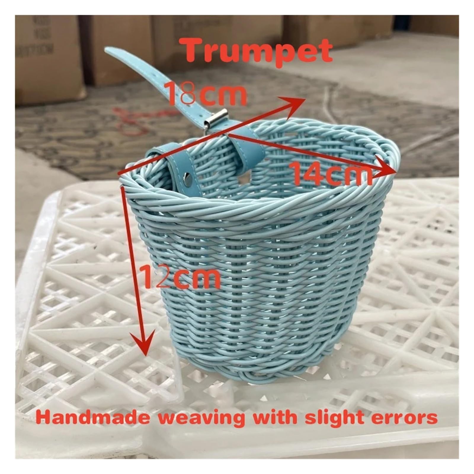 Cesta para Bicicleta Cesta de Bicicleta ratán Tejido – Portamanillar Delantero Impermeable for Adultos extraíble con Soporte liberación rápida