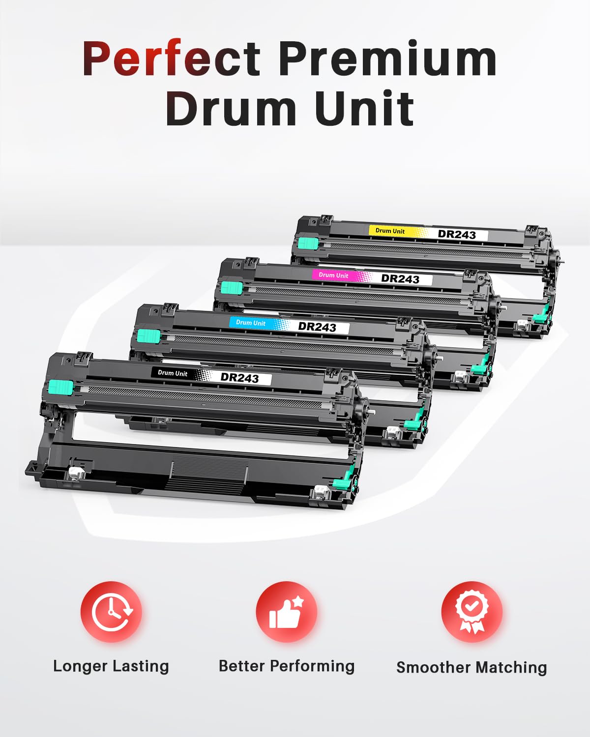 Halloya DR-243CL DR243CL DR 243CL DR243 Tamburo Compatibile per Brother DCP-L3510CDW DCP-L3517CDW DCPL3550CDW MFC-L3710CW MFC-L3730CDN MFC-L3750CDW MFC-L3770CDW HL-L3210CW(BK C M Y)