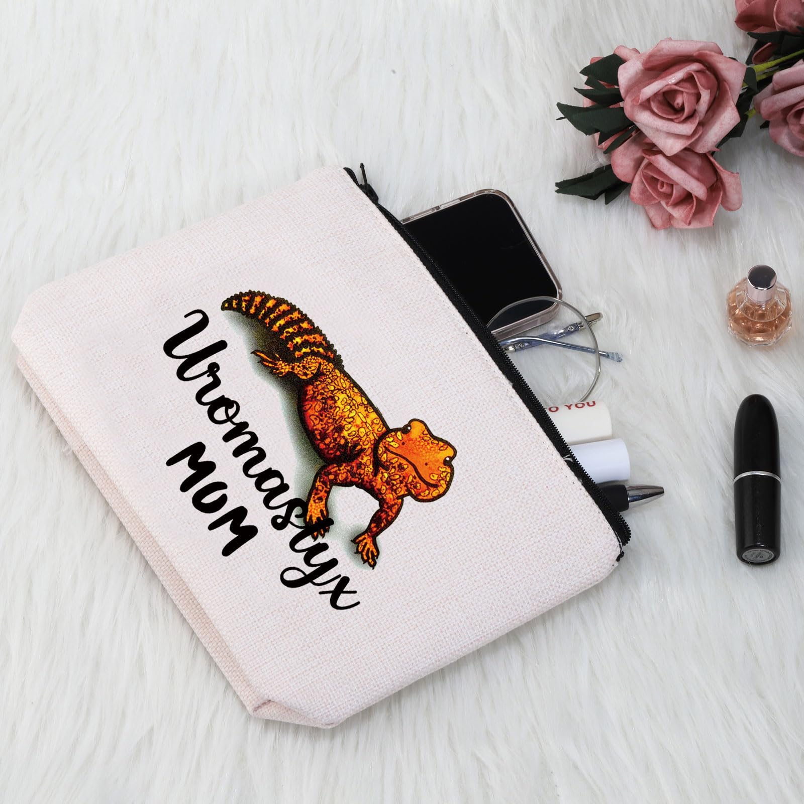 PYOUL Uromastyx Lover Gift Uromastyx Mom Makeup Bag Uromastyx Owner Cosmetic Bag Reptile Lizard Pet Lover Gift (Uromastyx Mom Bag) - Image 4