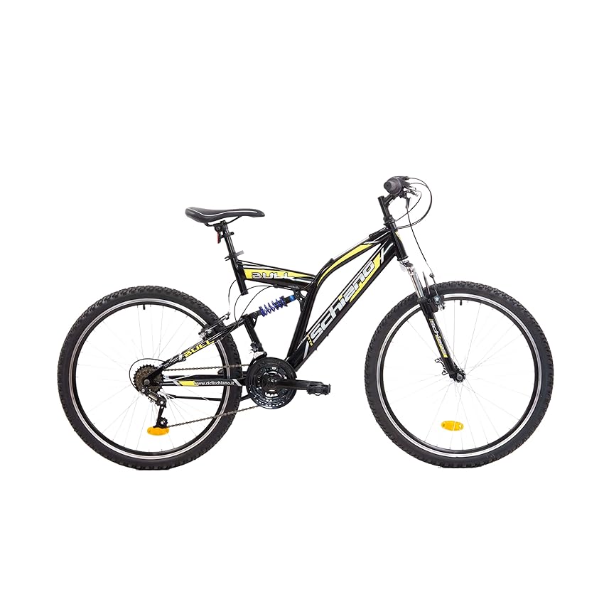 Immagine del prodotto F.lli Schiano Bull 26'' MTB, Bici Biammortizzata Unisex Adulto, Nero-Giallo