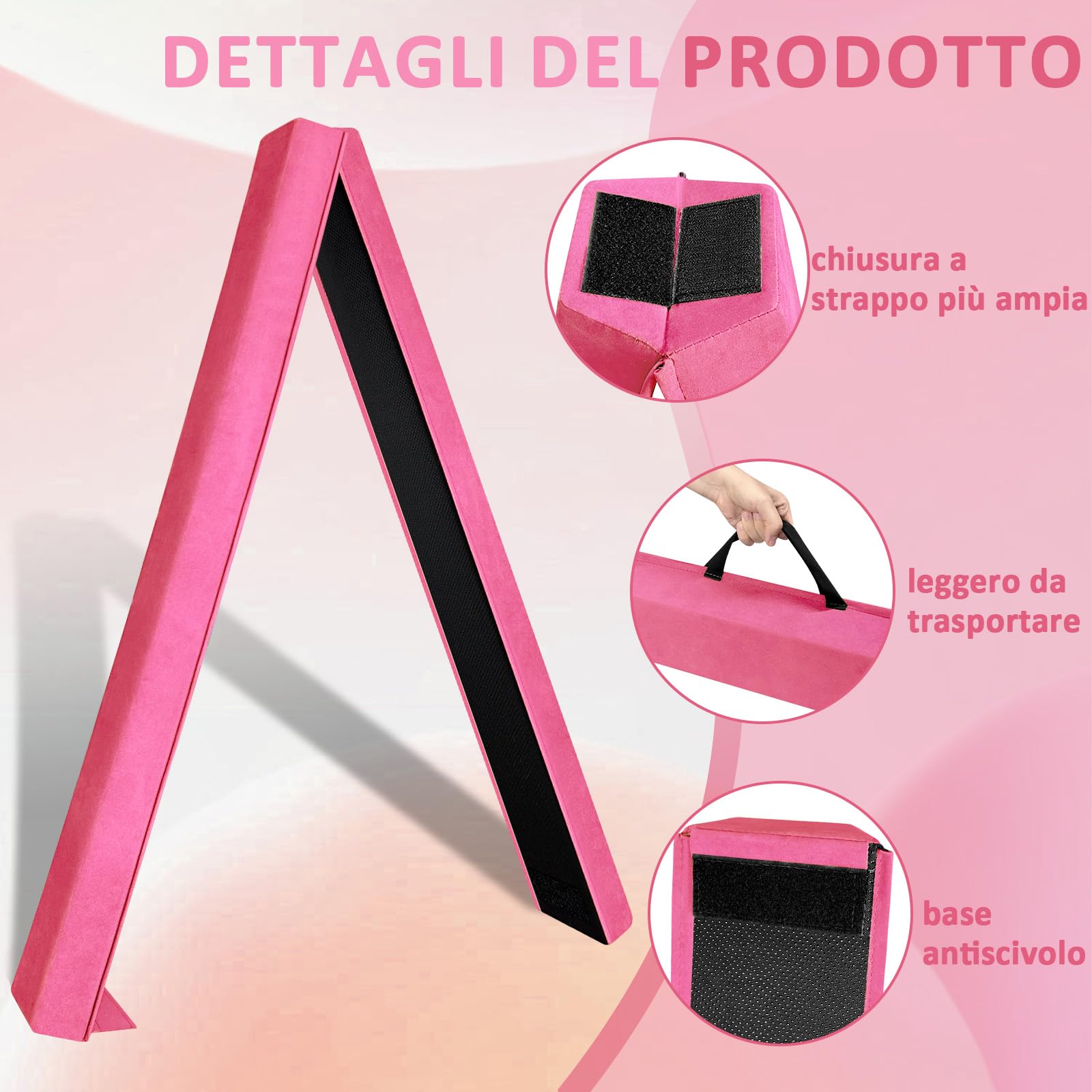 LeapBeast Trave Ginnastica Artistica per Casa 240/270/300 cm in Strati Floccanti, Trave di Equilibrio Pieghevole con Fondo Antiscivolo per Bambini, Principianti e Ginnasti Professionisti