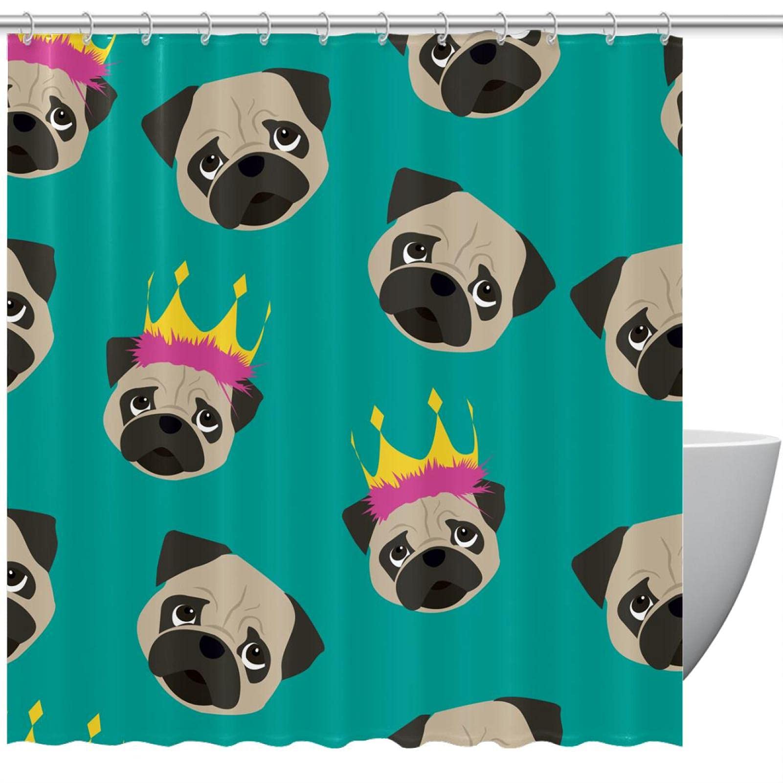 Rideau de douche carlin couronne princesse pour une salle de bain fun et joyeuse
