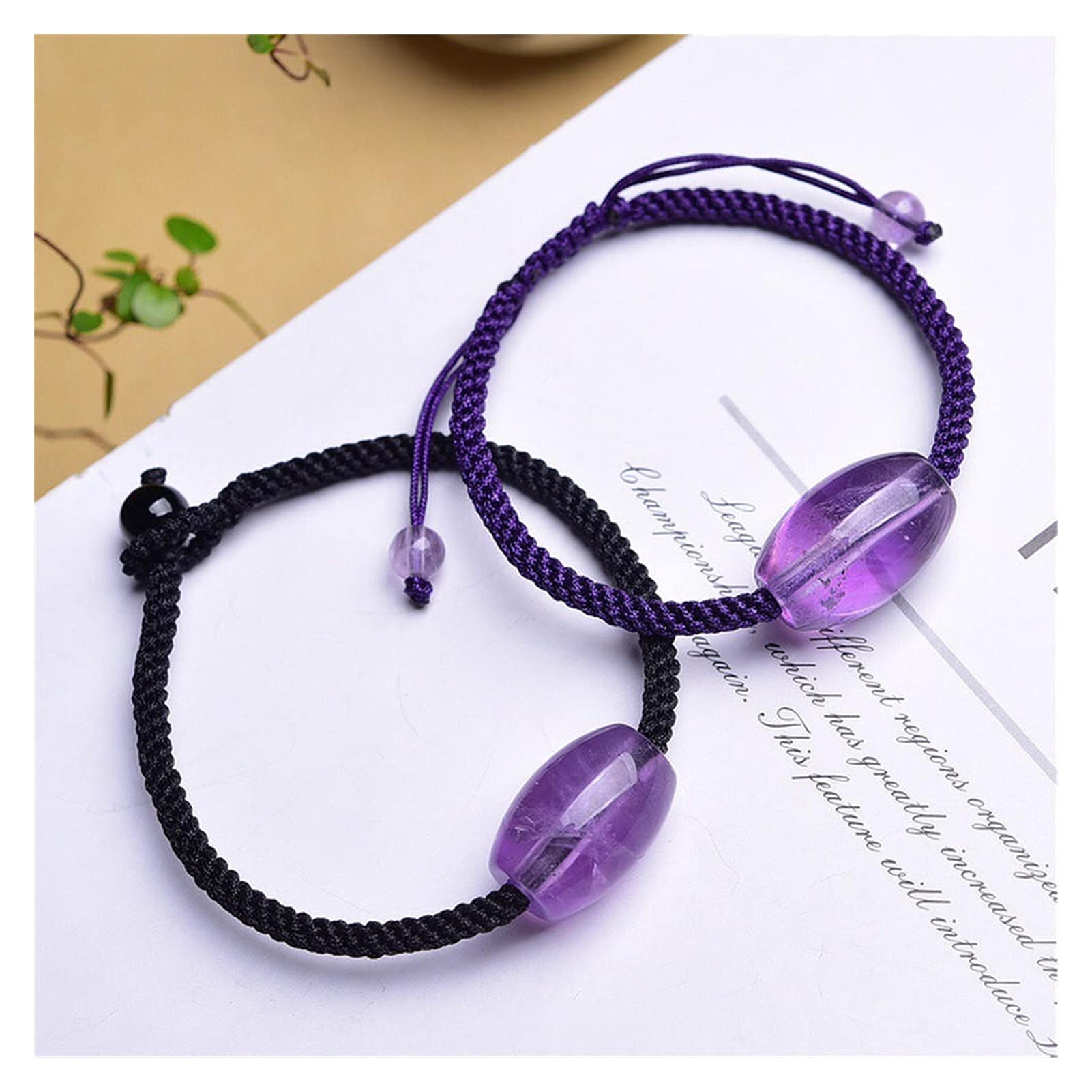armbänder für Damen natürliches Amethyst-strickarmband gewebte fassperle kristall-heilstein frauengeschenk a China